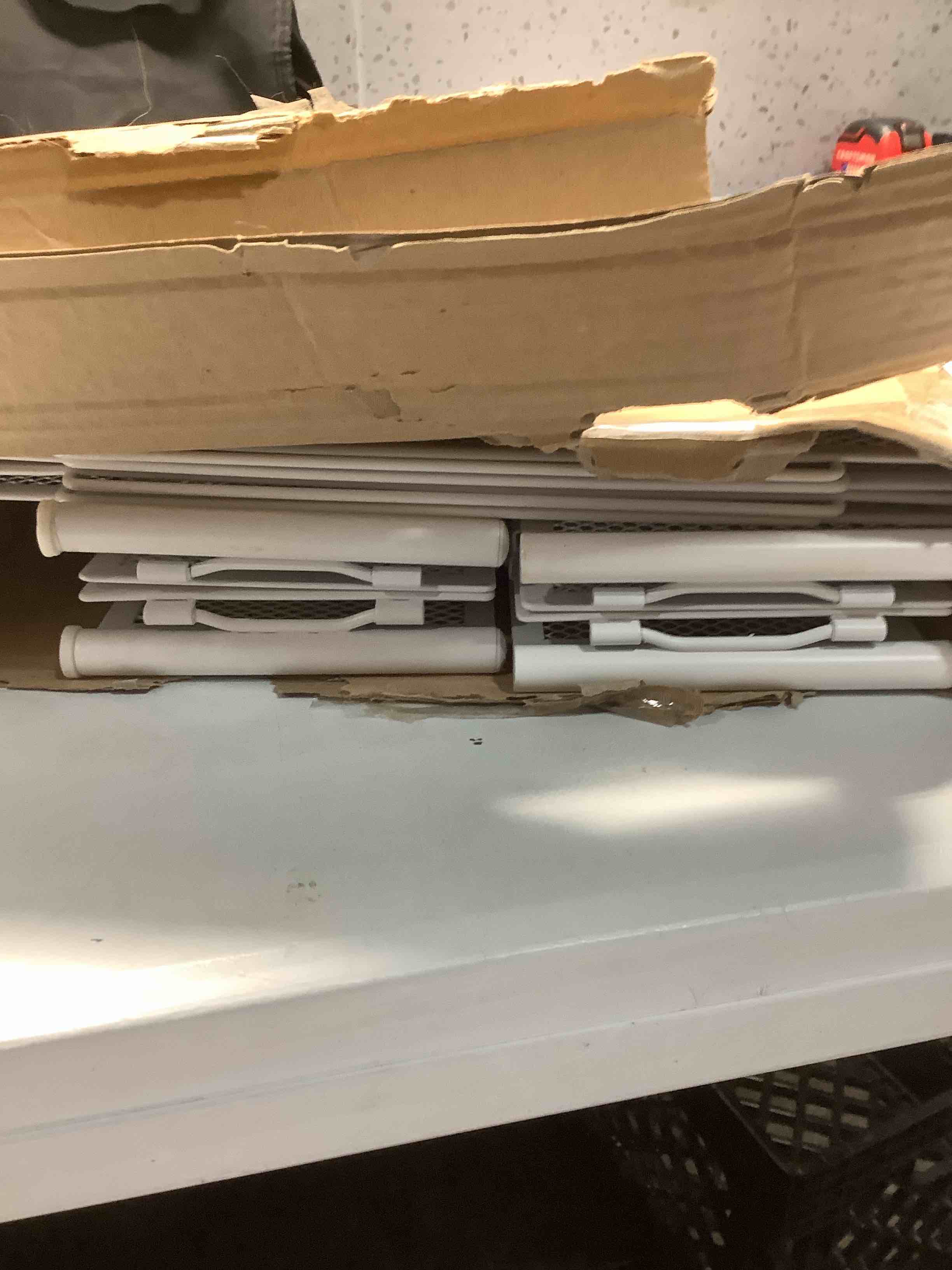 Condition photo showing As Is for Under Bed Storage Containers, Under Bed Shoe Storage With Wheels, Foldable Bedroom Storage Organization with Handles, Under Bed Storage Bins Drawer For Clothes, Blankets And Shoes, Bedding WHITE 2 Pack