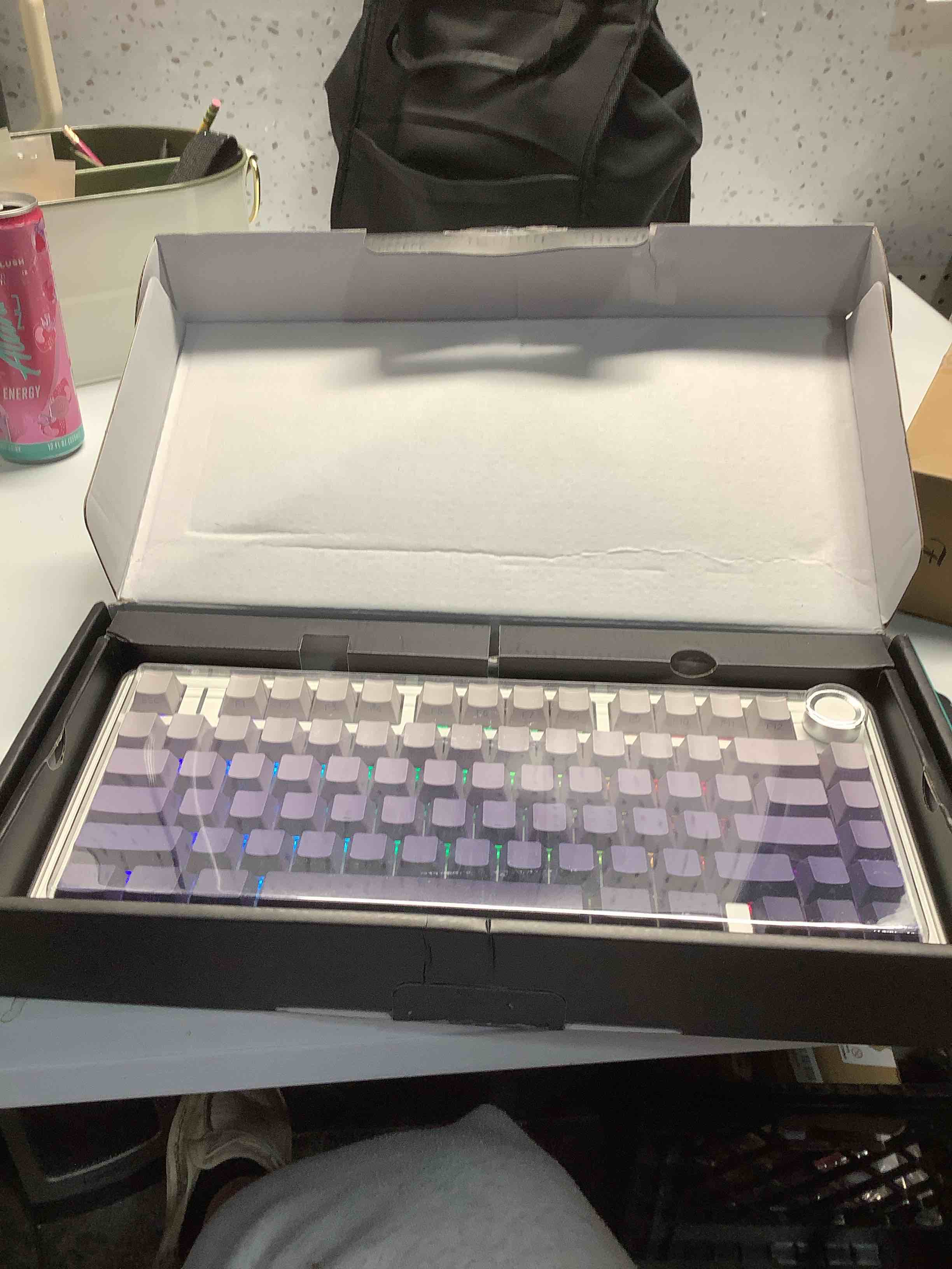 Condition photo showing Good Condition for AULA F75 Pro Wireless Mechanical Keyboard,75% Hot Swappable Custom Keyboard,RGB Backlit,Pre-lubed Linear Switches,Side Printed PBT Keycaps Mechanical Gaming Keyboards,Gradient Purple F75 Pro-Gradient Purple
