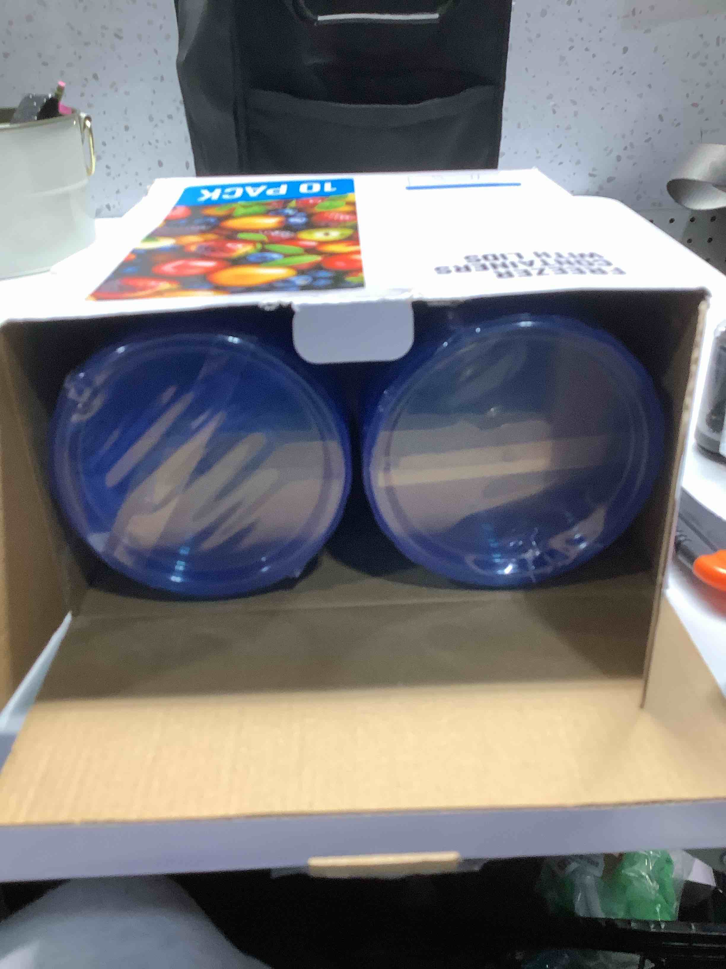 Condition photo showing Good Condition for [10 Pack-32 OZ] Food Storage Containers, Small Plastic Containers with Twist Top Lids, Airtight Freezer Storage Containers with Lids, Reusable Soup Containers for Meal Prep, Lunch, Leftovers, Salad 10P-32 Oz