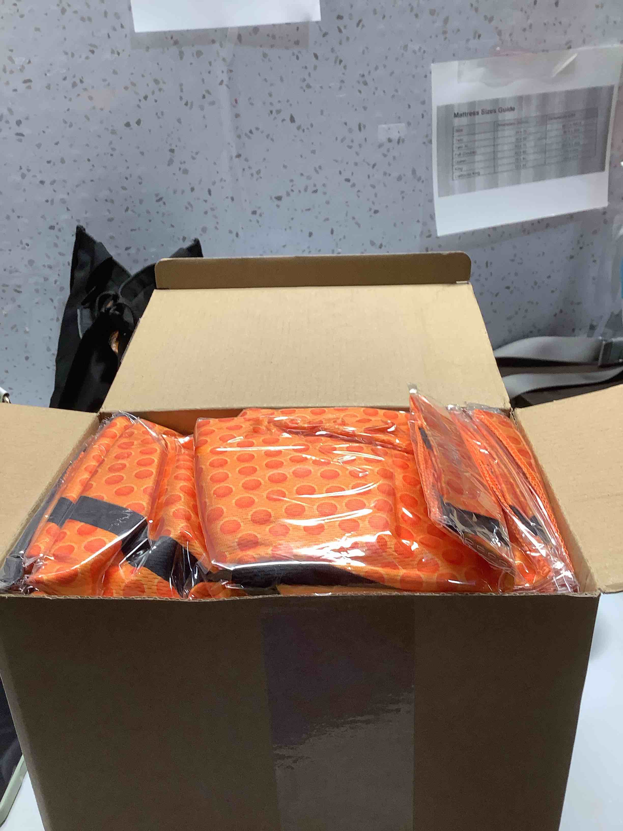 Condition photo showing Good Condition for 24 Pcs 14.2 Oz Basketball Plastic Cups Bulk Basketball Cooling Towel Set Include 12 Sport Theme Cups with Straw and Lid 12 Ice Towel for Sport Party Favors Player Team Gifts