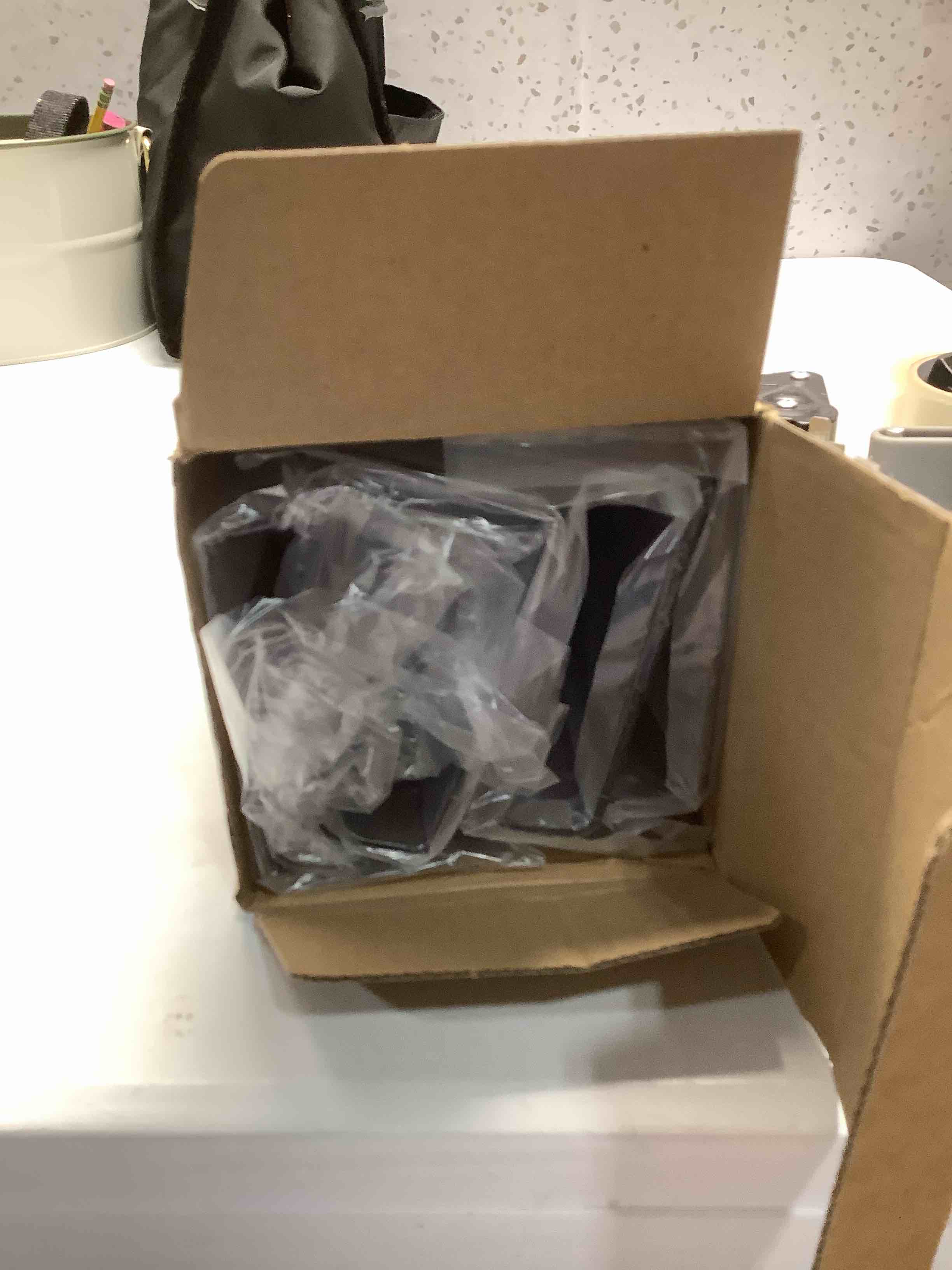 Condition photo showing Good Condition for upsimples 6 Pack Acrylic Shelves for Wall Storage, 15" x 4“ Floating Bookshelves for Kids, Display Shelf Organizer for Bathroom, Bedroom, Living Room, Kitchen, Room Decor, Clear 6 15x4"