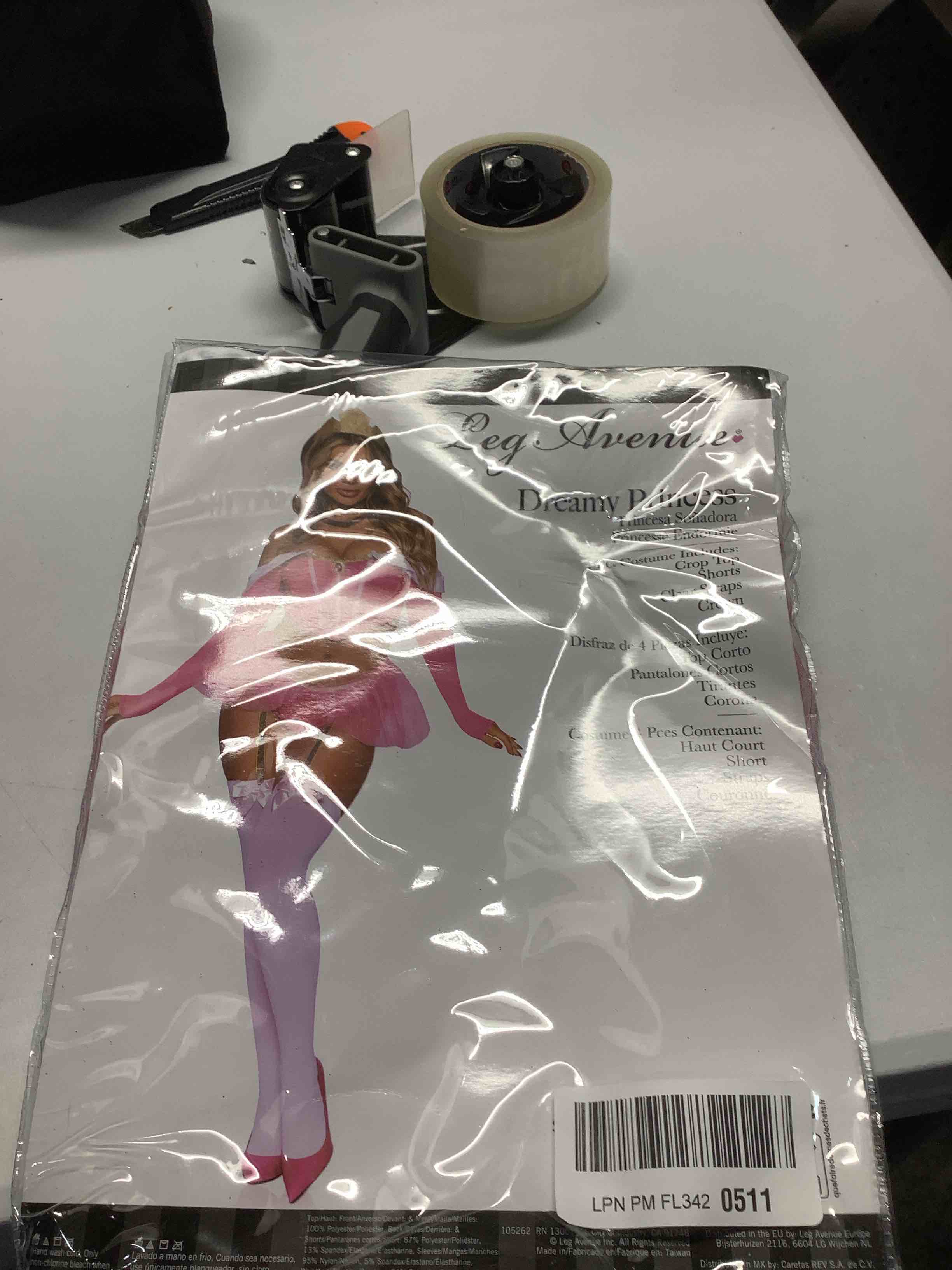 Condition photo showing Good Condition for Leg Avenue Women's 4 Pc Dreamy Princess Costume with Crop Top, Garter Panty & Skirt, Removable Clear Straps, Crown Headband Small