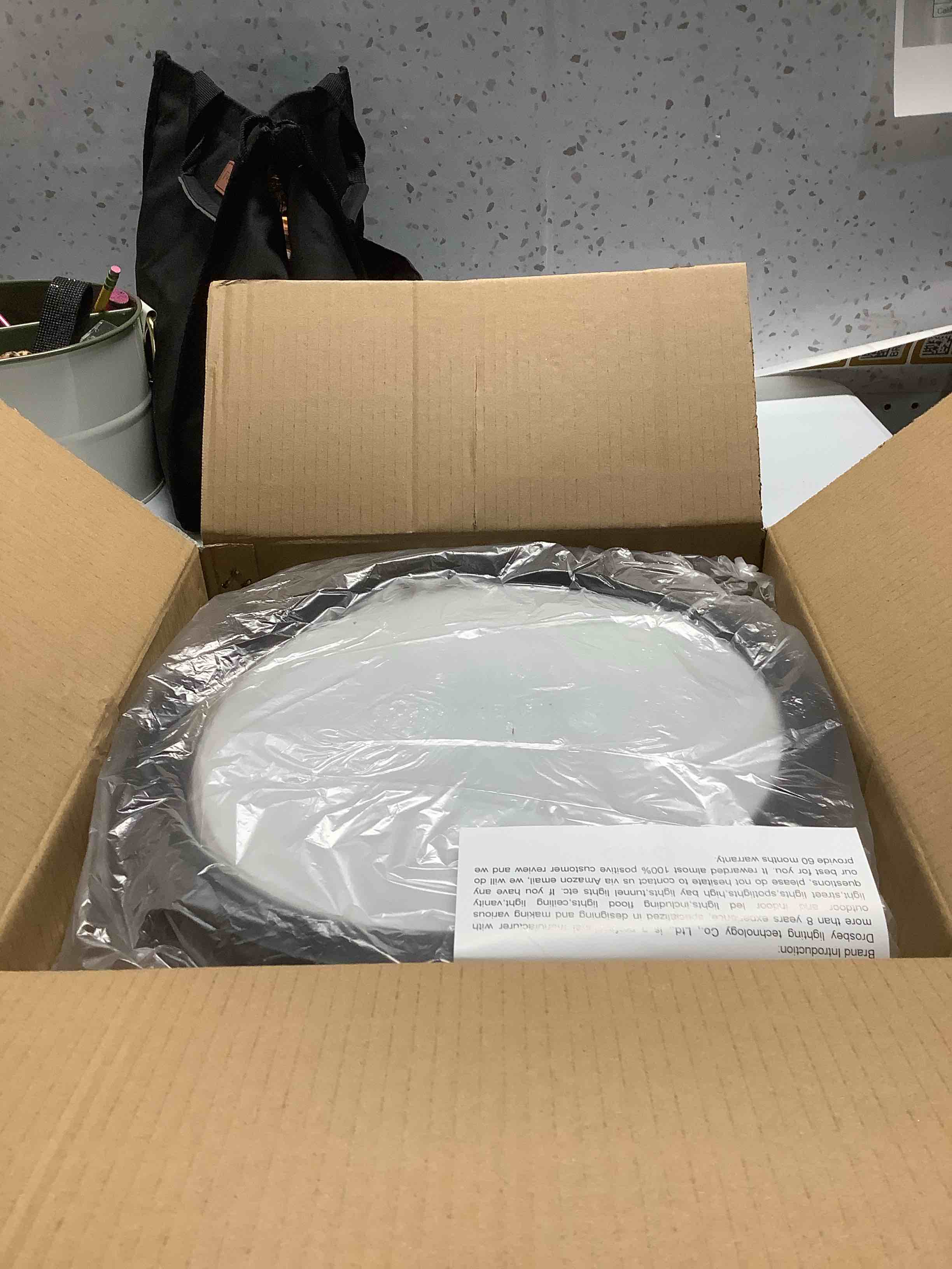 Condition photo showing Good Condition for Drosbey 36W Ceiling Light Fixture, 13in Flush Mount Light Fixture, LED Ceiling Lamp for Bathroom, Bedroom, Kitchen, Laundry Room, Garage, Super Bright 3200 Lumens, 5000K Daylight White