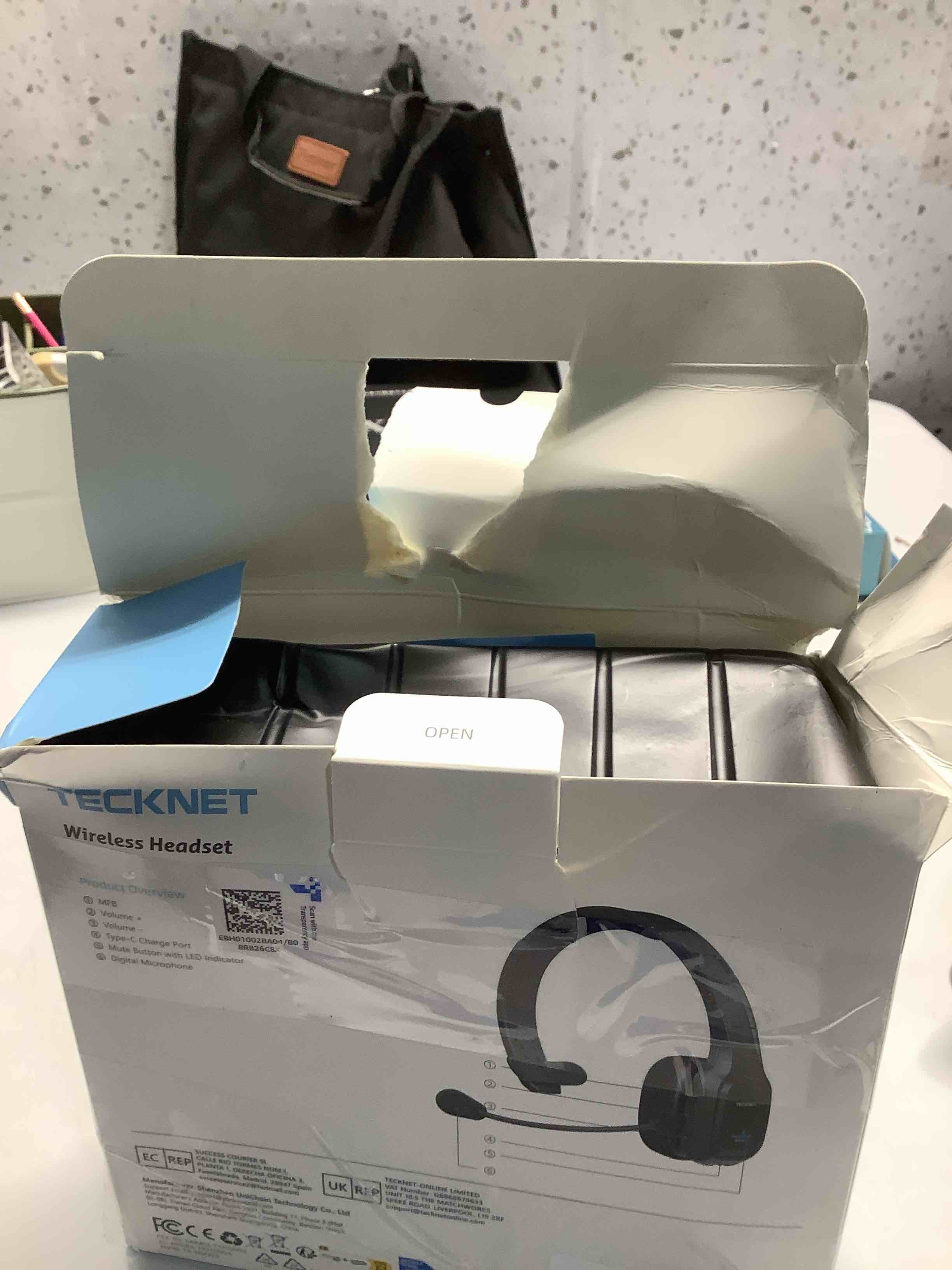 Condition photo showing Good Condition for TECKNET Trucker Bluetooth Headset, Trucker Bluetooth Headphones with Microphone AI Noise Canceling Wireless On Ear Headset, Hands Free Wireless Headset for Cell Phone Computer Office Home (Black) Computers & phones Luxury Configuration