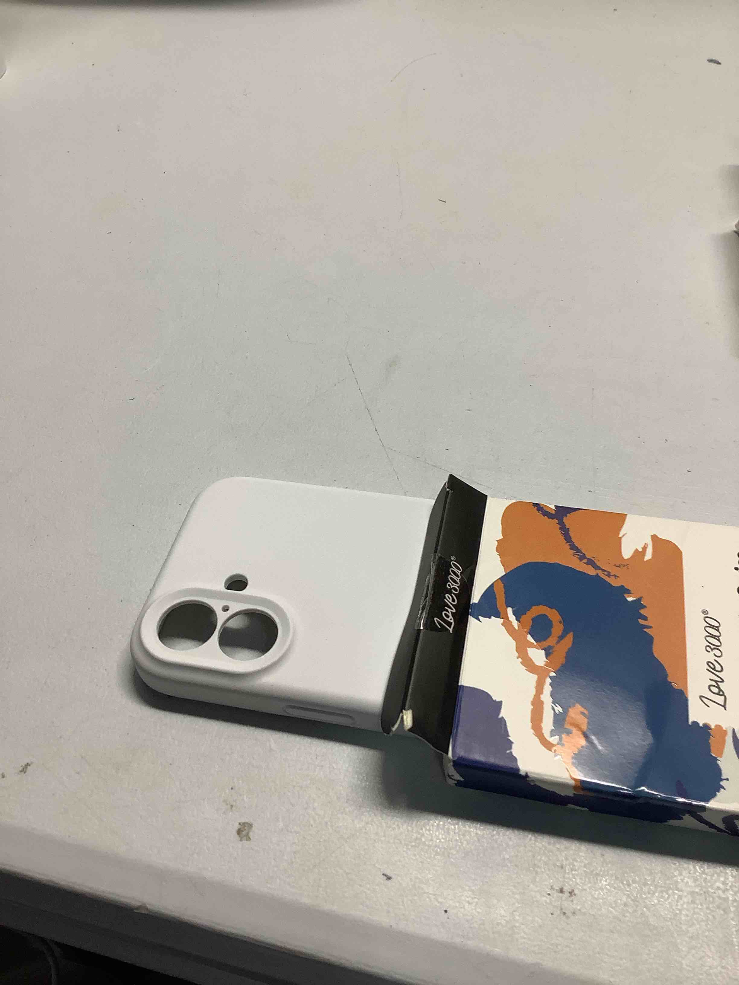 Condition photo showing Good Condition for LOVE 3000 Designed for iPhone 16 Case, Premium Silicone with [Soft Anti-Scratch Microfiber Lining] Shockproof Protective Phone Case for Men Women Girls 6.1", White White iPhone 16 6.1inch