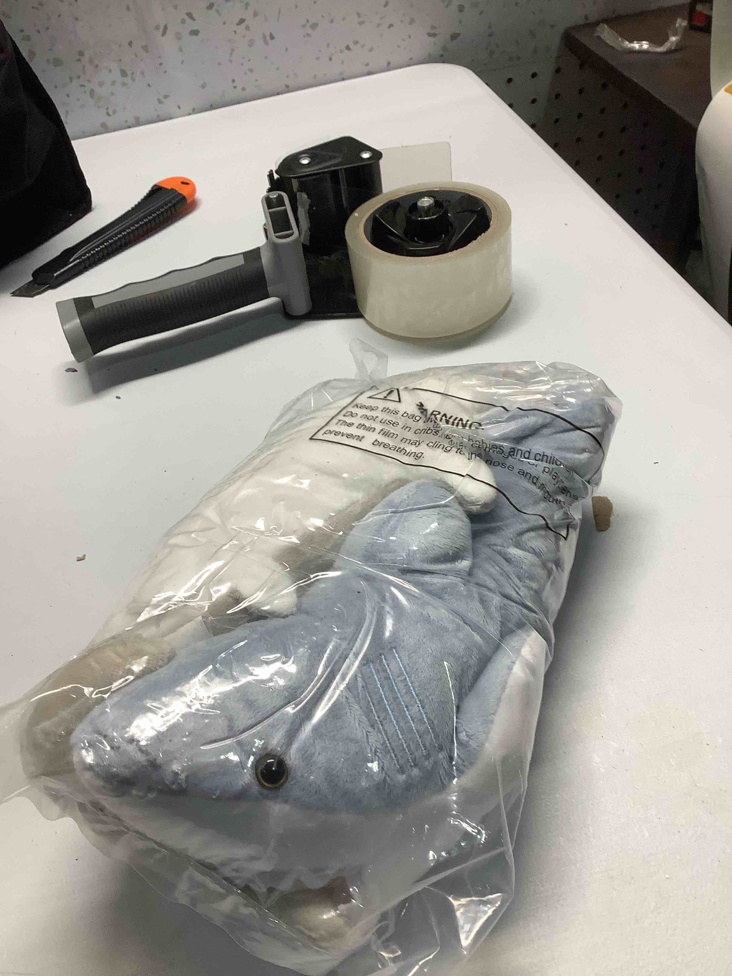 Condition photo showing Good Condition for Bedwina Stuffed Animal Sharks - Pack of 2 Large, 14 inch Mako & 13 inch Hammerhead Plush Shark Toys, Stuff Animals Toy, for Baby Toddlers & Kids 14-Inch Sharks