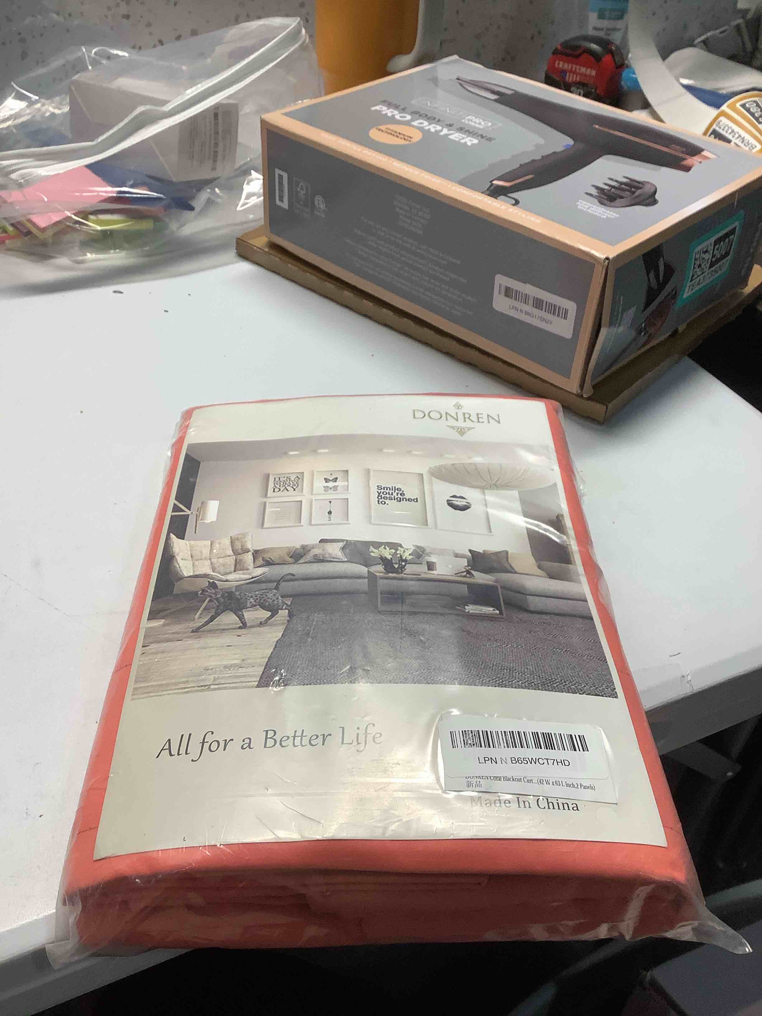 Condition photo showing Good Condition for DONREN Coral Blackout Curtains Rod Pocket Curtain Panels - Salmon Color Thermal Insulated Curtain Drapes for Living Room (42 W x 63 L Inch,2 Panels) Coral 42"W x 63"L (Pack of 2)