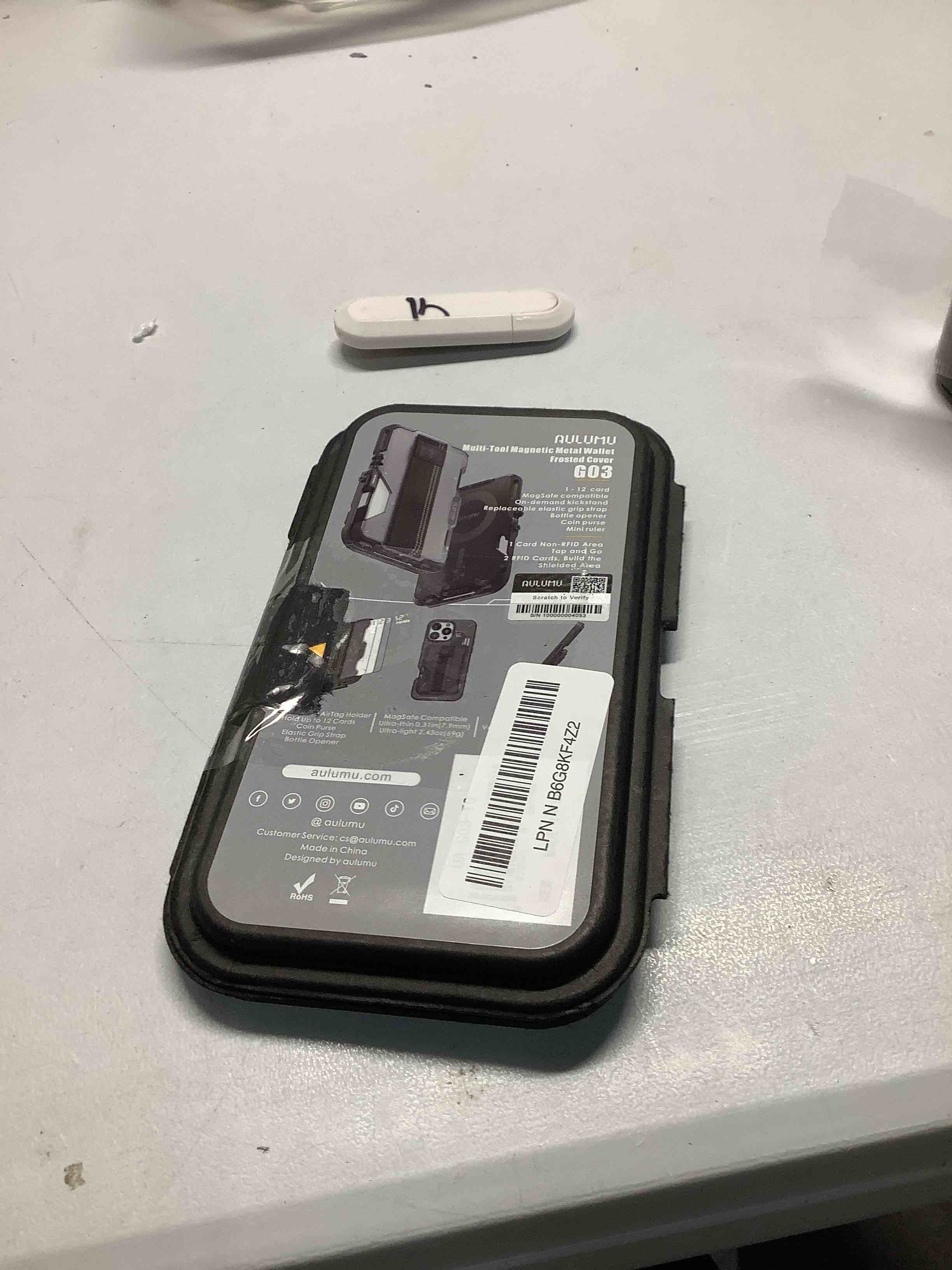 Condition photo showing Good Condition for Aulumu G03 Transparently Magnetic Wallet Card Holder | Magnetic Wallet Compatible with MagSafe | Multi Function - Mobile Phone Stand/Grip | Bottle Opener | RFID Shielding Card - Translucent Grey