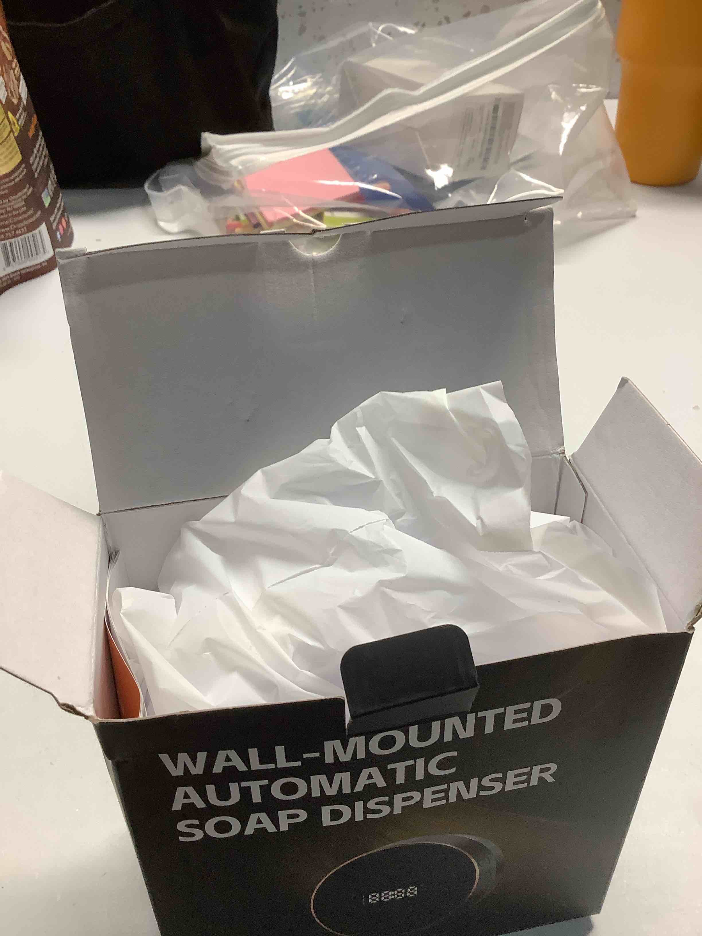 Condition photo showing Good Condition for Automatic Soap Dispenser Foam Bathroom: Wall Mount Rechargeable Touchless Adjustable Auto Smart Electric Plastic White Foaming Soap Dispenser with Clock - Kitchen - Hand Dish Lotion Couple Kids Foam White