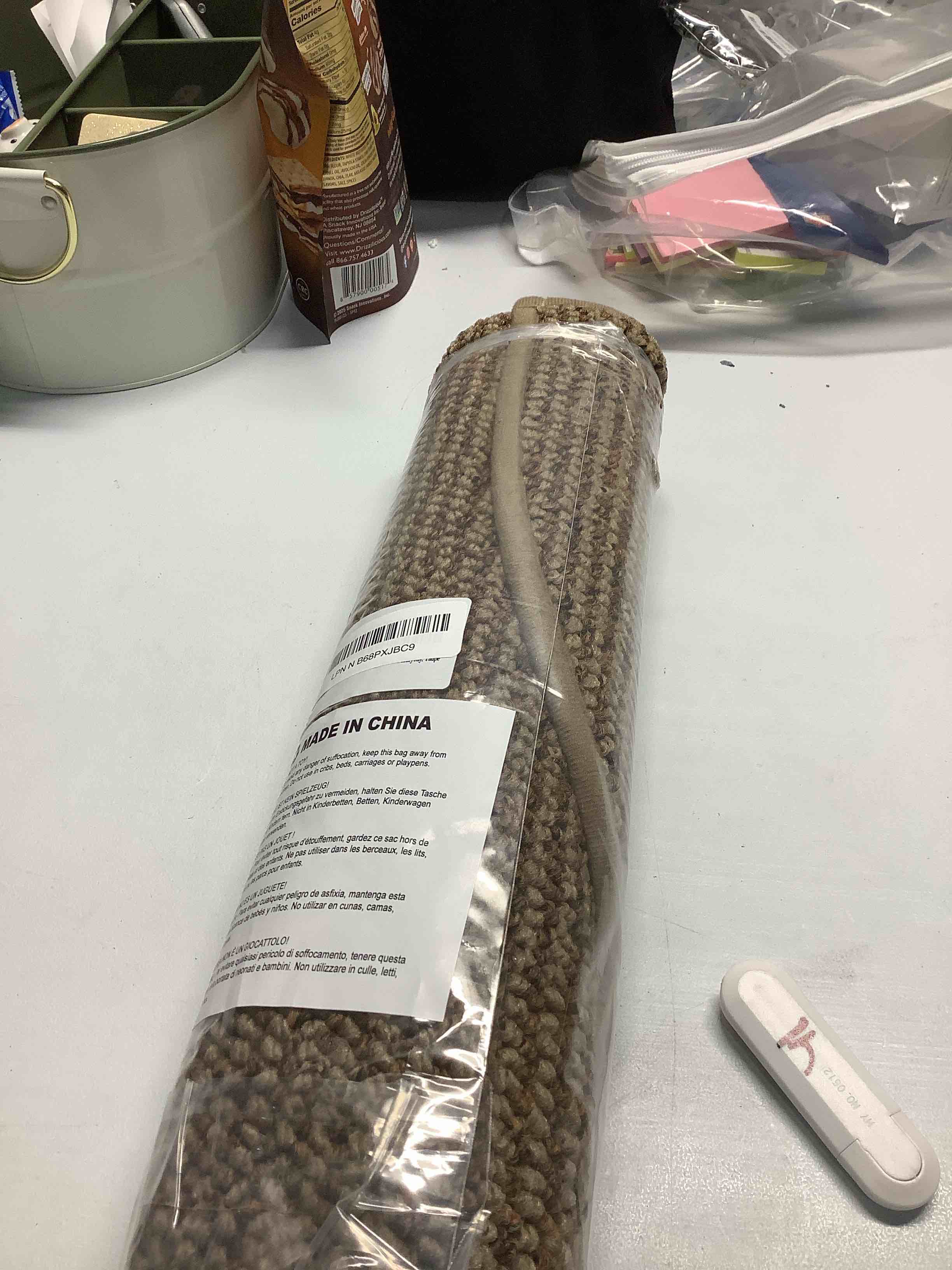 Condition photo showing Good Condition for BEQHAUSE Dirt Trapper Door Mat 17" x 30" Half Circle Non Slip Washable Doormats Entrance Rugs Absorbent Welcome Low Profile Floor Mats for Front Back Door and Entryway, Taupe Taupe 1'5" x 2'6" (Semicircular)
