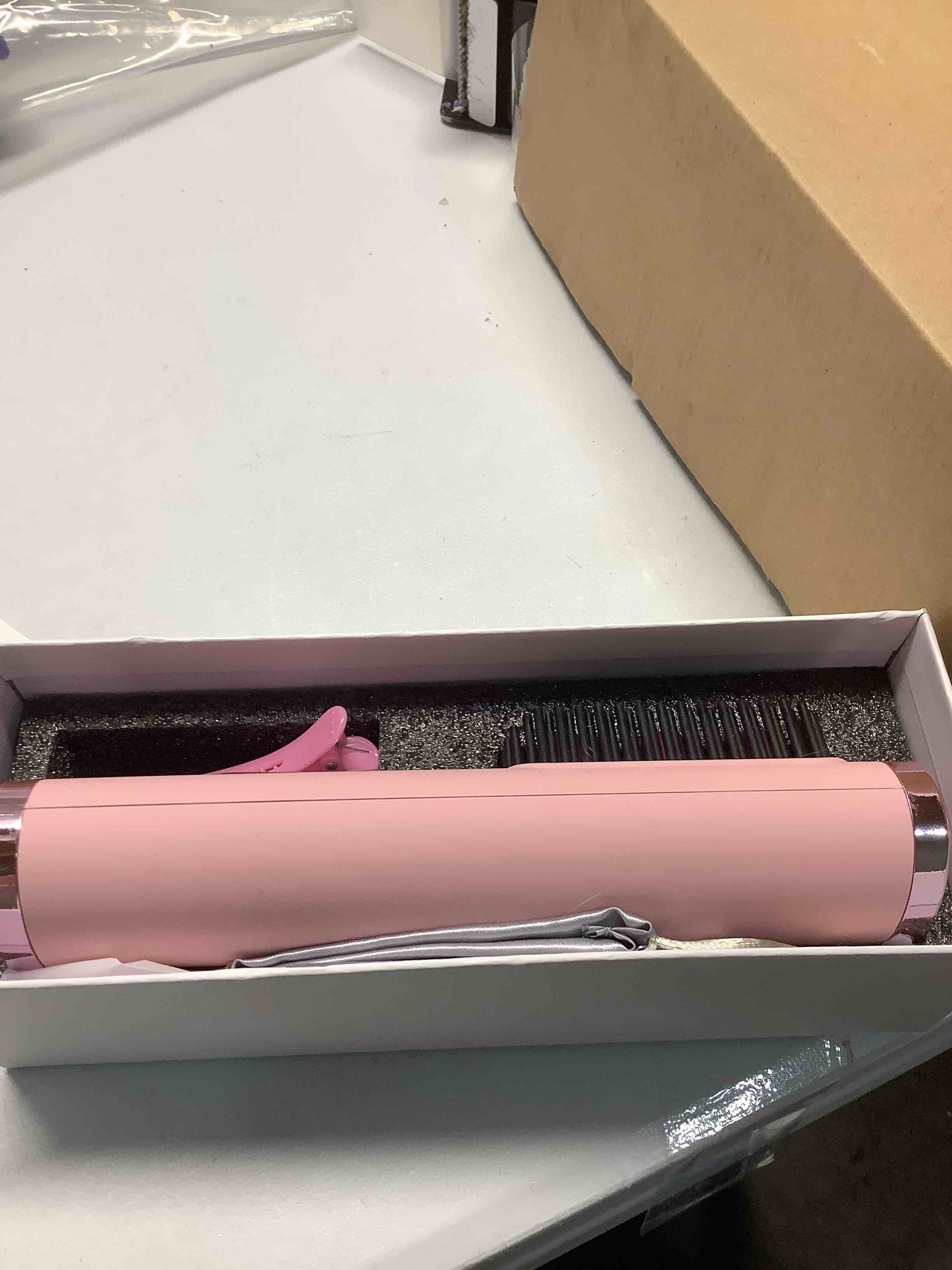 Condition photo showing Good Condition for Cordless Hair Straightener Brush, Portable 500 Million Ions Smooth Straightening Brush, Rechargeable 4-IN-1 Go Brush, MCH Fast Heating, 5D Dense Bristles, LED Display, Anti-Scald for Women Home Travel Pink