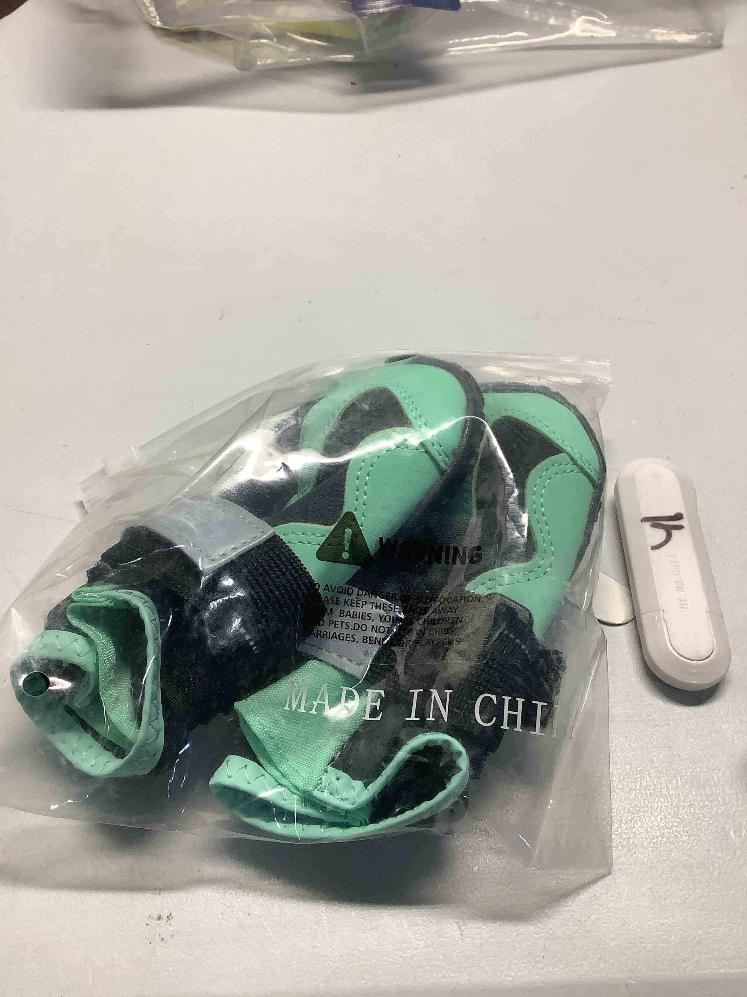 Condition photo showing Good Condition for Dog Shoes, Waterproof Paw Protectors for Winter Snow Summer Hot Pavement, Outdoor Walk & Hiking Dog Boots for Hard Floors, Anti-Slip Sole Dog Booties for Medium Large Dogs(Green, #6) Green #6 2.75''(Set of 2)