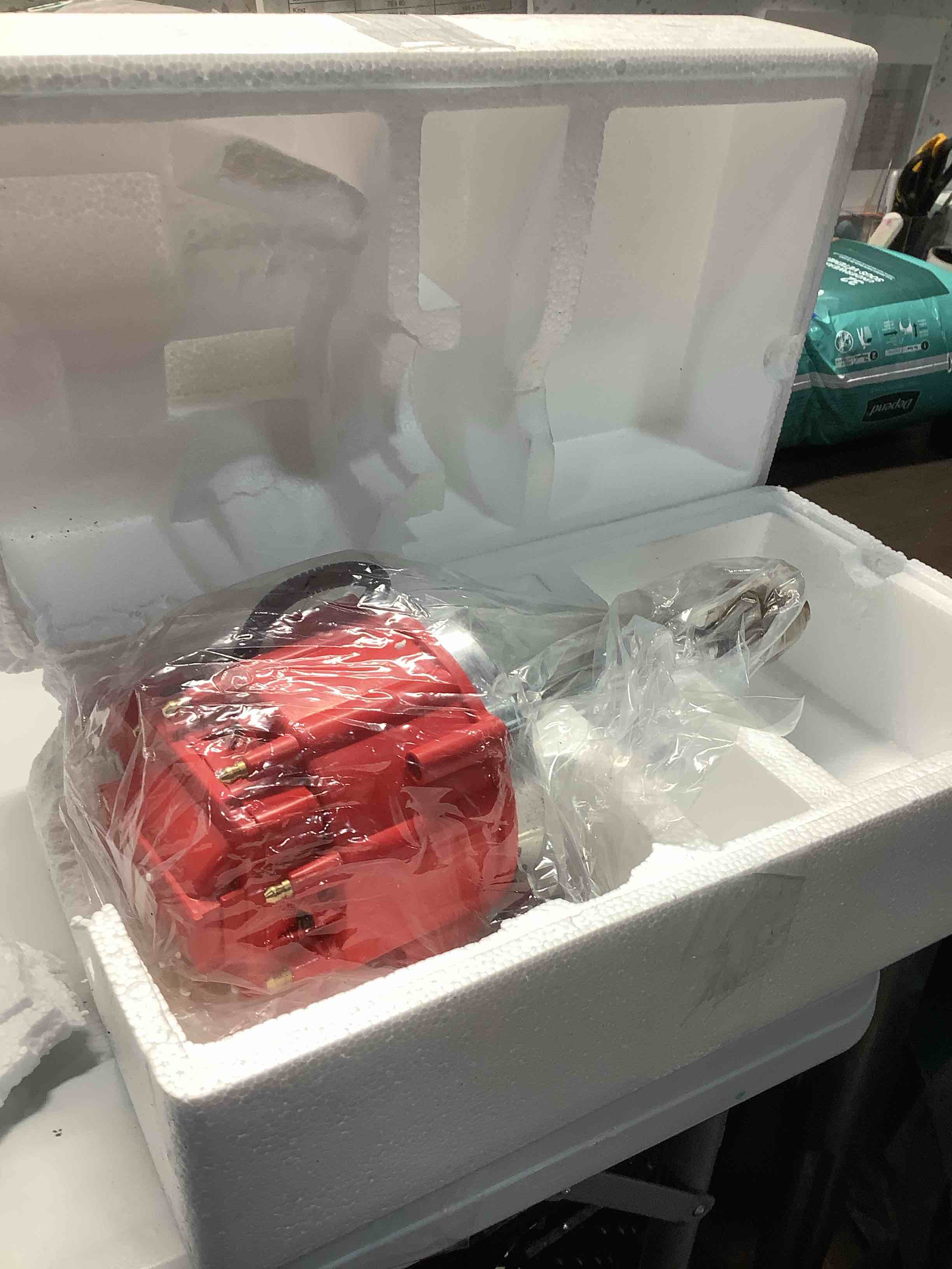 Condition photo showing Good Condition for HEI Distributor Module Replacement For Ford 351M 351C 400 429 460 65,000 KV Coil 7500 RPM Ignition Distributor with Cap and Rotor Replace 1046013, PE332U, JM6506BL Red