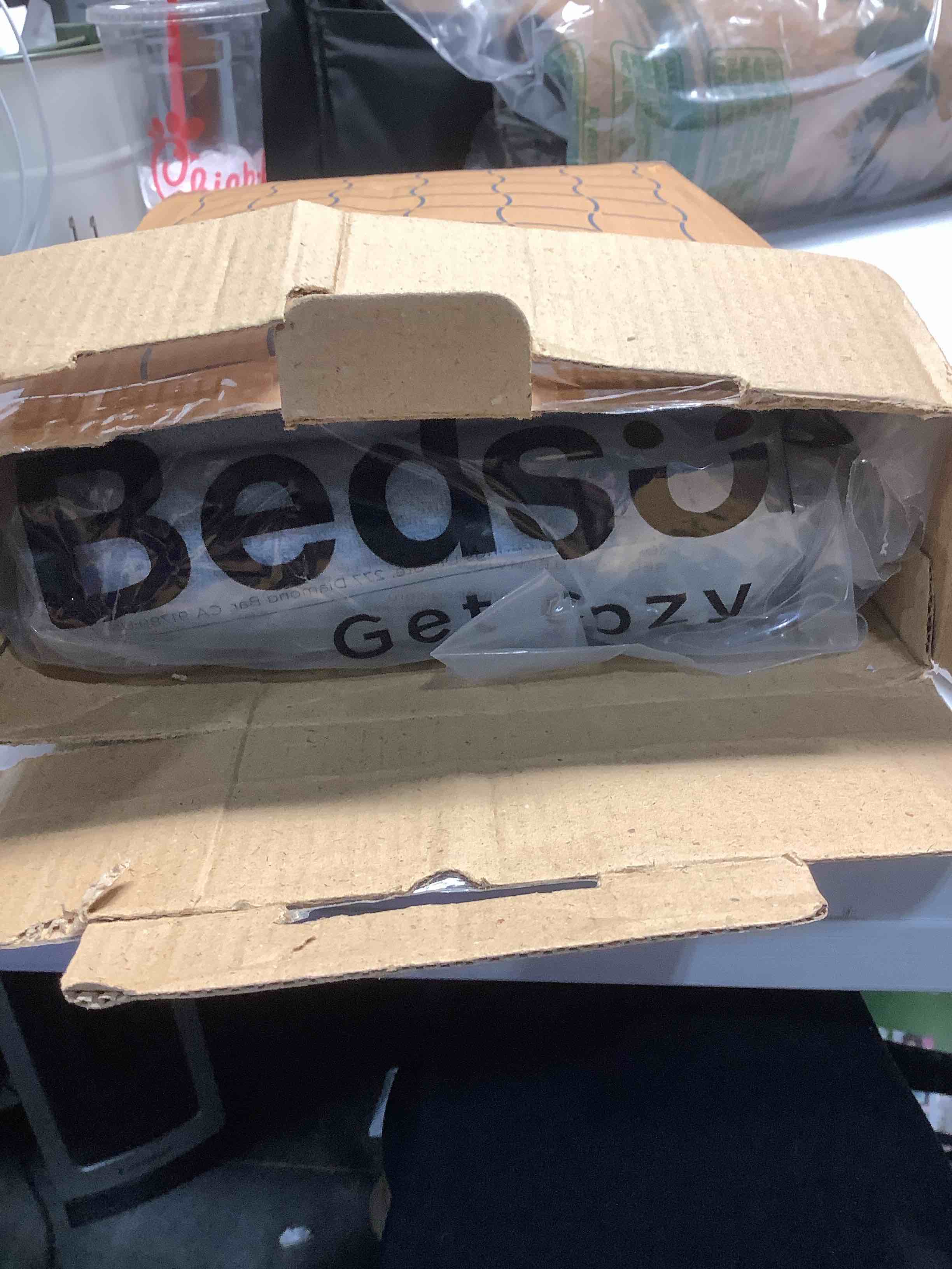 Condition photo showing Good Condition for Bedsure GentleSoft 100% Cotton Blanket Twin XL Size for Bed - Breathable and Lightweight, Soft Cozy Textured Herringbone Woven Summer Blanket for College Dorm, Ashley Blue, 66x90 inches 05 - Ashley Blue Twin XL (66" x 90")