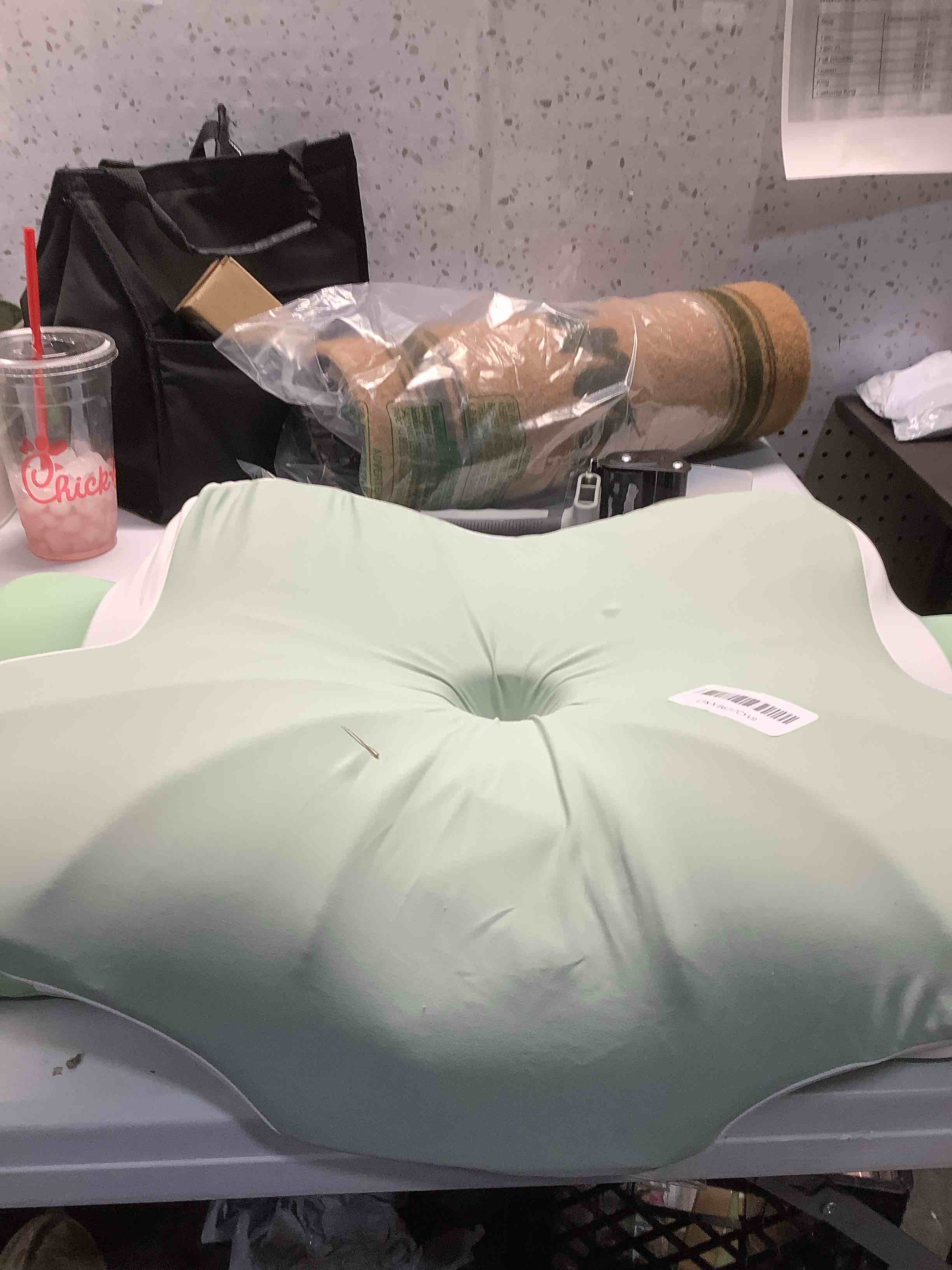 Condition photo showing Good Condition for DONAMA Cervical Pillow for Neck and Shoulder,Contour Memory Foam Pillow,Ergonomic Neck Support Pillow for Side Back Stomach Sleepers with Pillowcase Green Queen Size 24.8"Lx14.96"Wx5.51"H