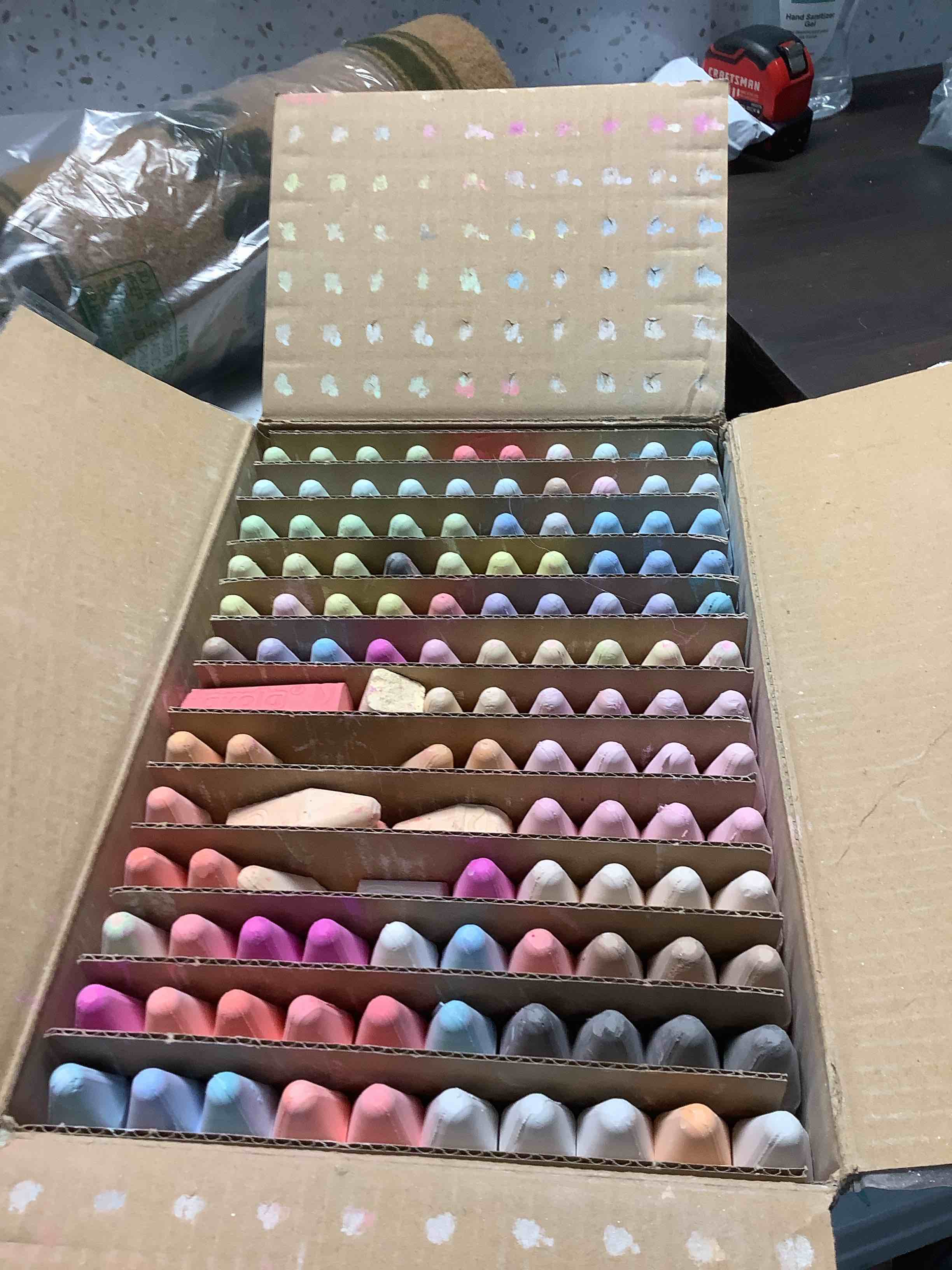 Condition photo showing As Is for Crayola Washable Outdoor Sidewalk Chalk Collection (130ct), Bulk Anti-Roll Chalk Sticks for Kids, Outdoor Toys & Activities for Kids, Gifts, Ages 4, 5, 6 130 Count (Pack of 1)