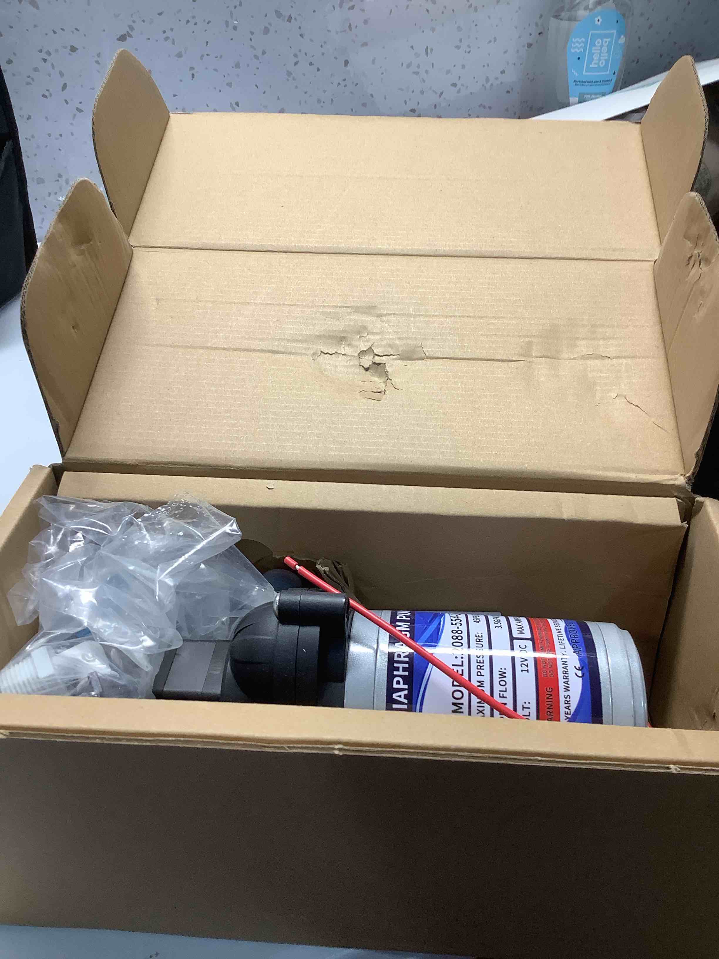 Condition photo showing Good Condition for Rv Water Pump Diaphragm pump 12V DC,3.5 Gallons Per Minute,45 Psi,1/2MNPT Connection for RV Marine Yacht Replaces 2088-554-144 2088-403-144