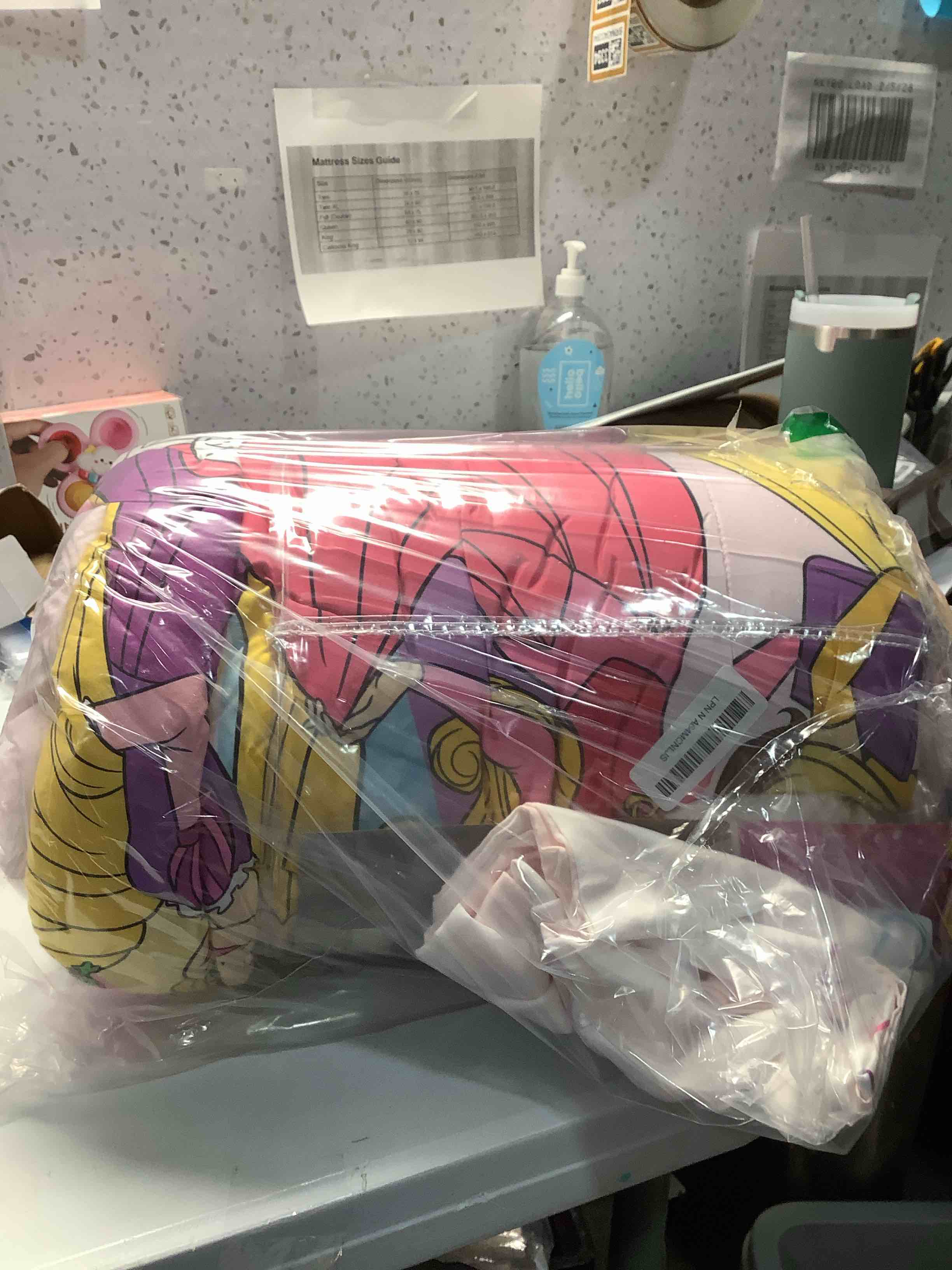 Condition photo showing Good Condition for Jay Franco Disney Princess Rainbow 5 Piece Twin Bed Set - Includes Comforter & Sheet Set - Bedding Features Aurora, Belle, & Cinderella - Super Soft Fade Resistant Microfiber 5 Piece Twin Pink - Princess