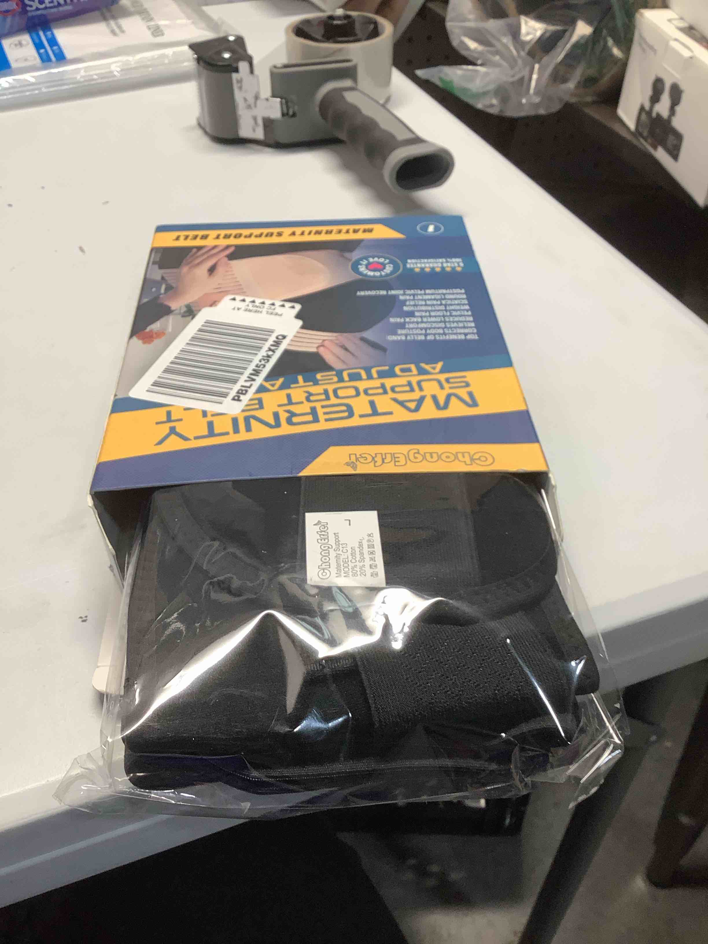 Condition photo showing Good Condition for ChongErfei Maternity Belt, Pregnancy 3 in 1 Support Belt for Back/Pelvic/Hip Pain, Maternity Band Belly Support for Pregnancy Belly Support Band (L: Fit Ab 39.5"-51.3", Black) Black L: Fit Ab 39.5"-51.3"