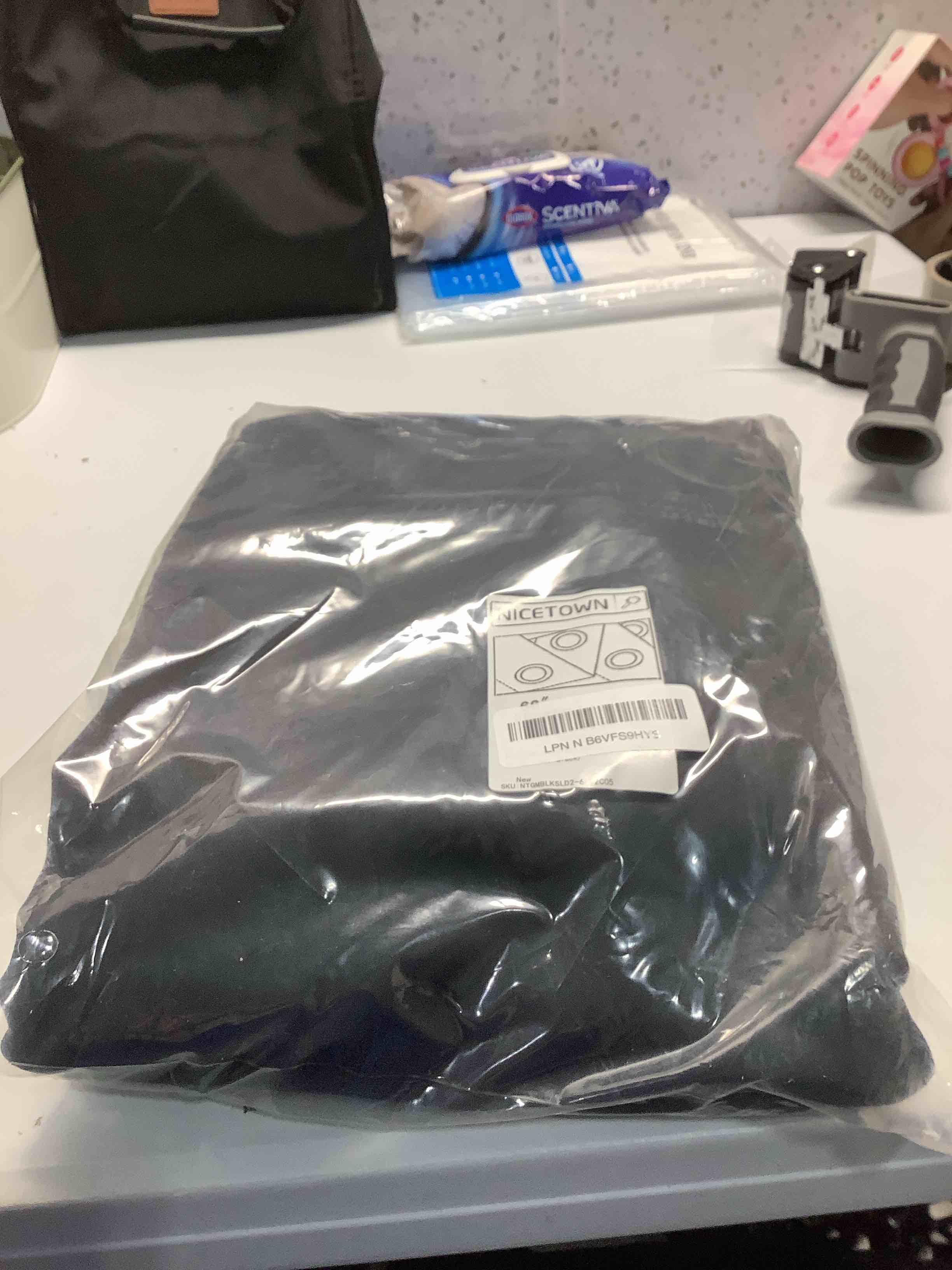 Condition photo showing Good Condition for NICETOWN Blackout Curtain Panels 72 inches - Light Reducing Thermal Insulated Solid Grommet Blackout Curtains/Panels/Drapes for Living Room (Set of 2, 66 inches by 72 Inch, Black) Black 66"W x 72"L (Pack of 2)