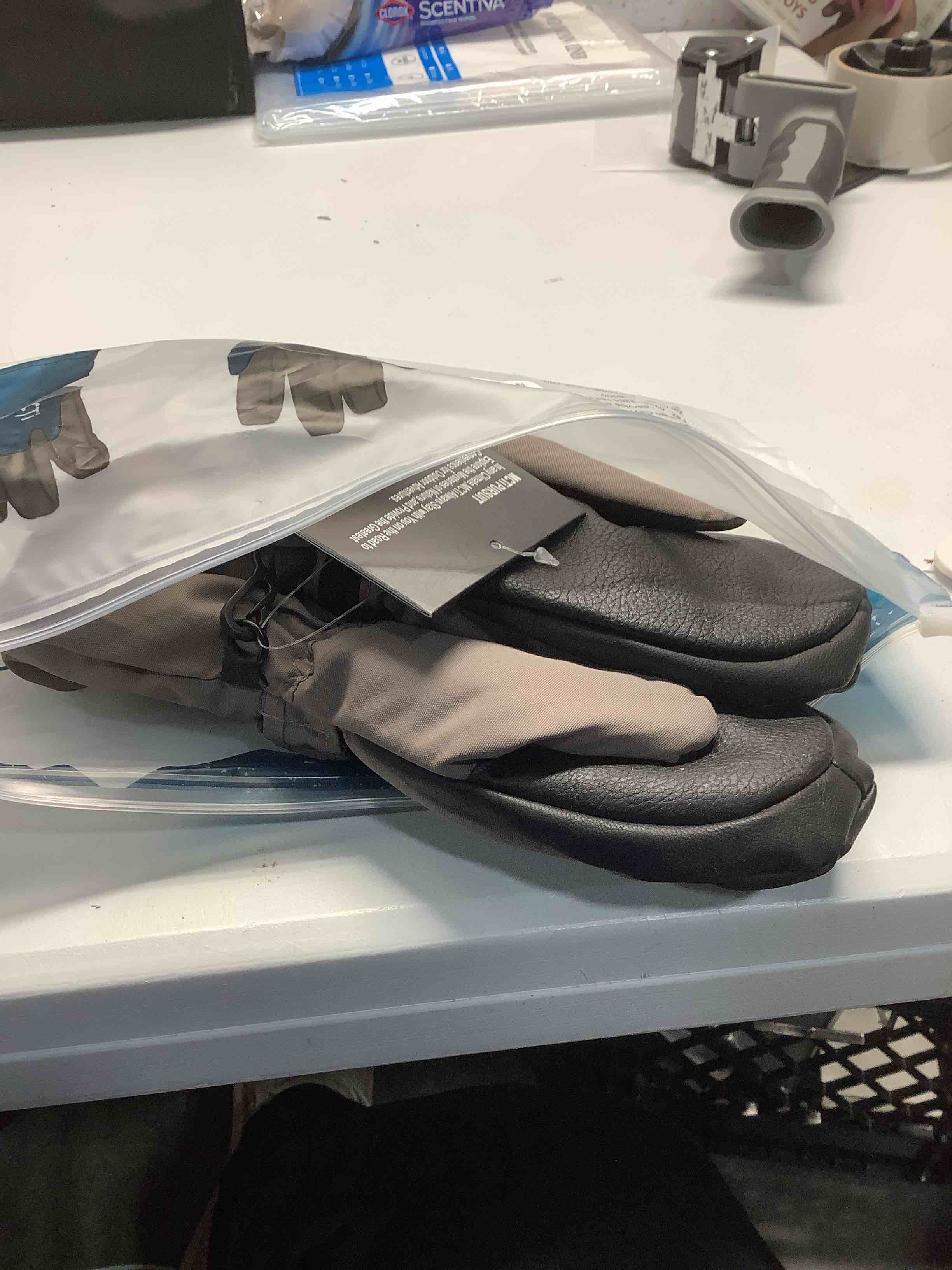 Condition photo showing Good Condition for MCTi Kids Mittens Waterproof Winter Ski Warm Sherpa Lined Long Cuff with String Gray XXS