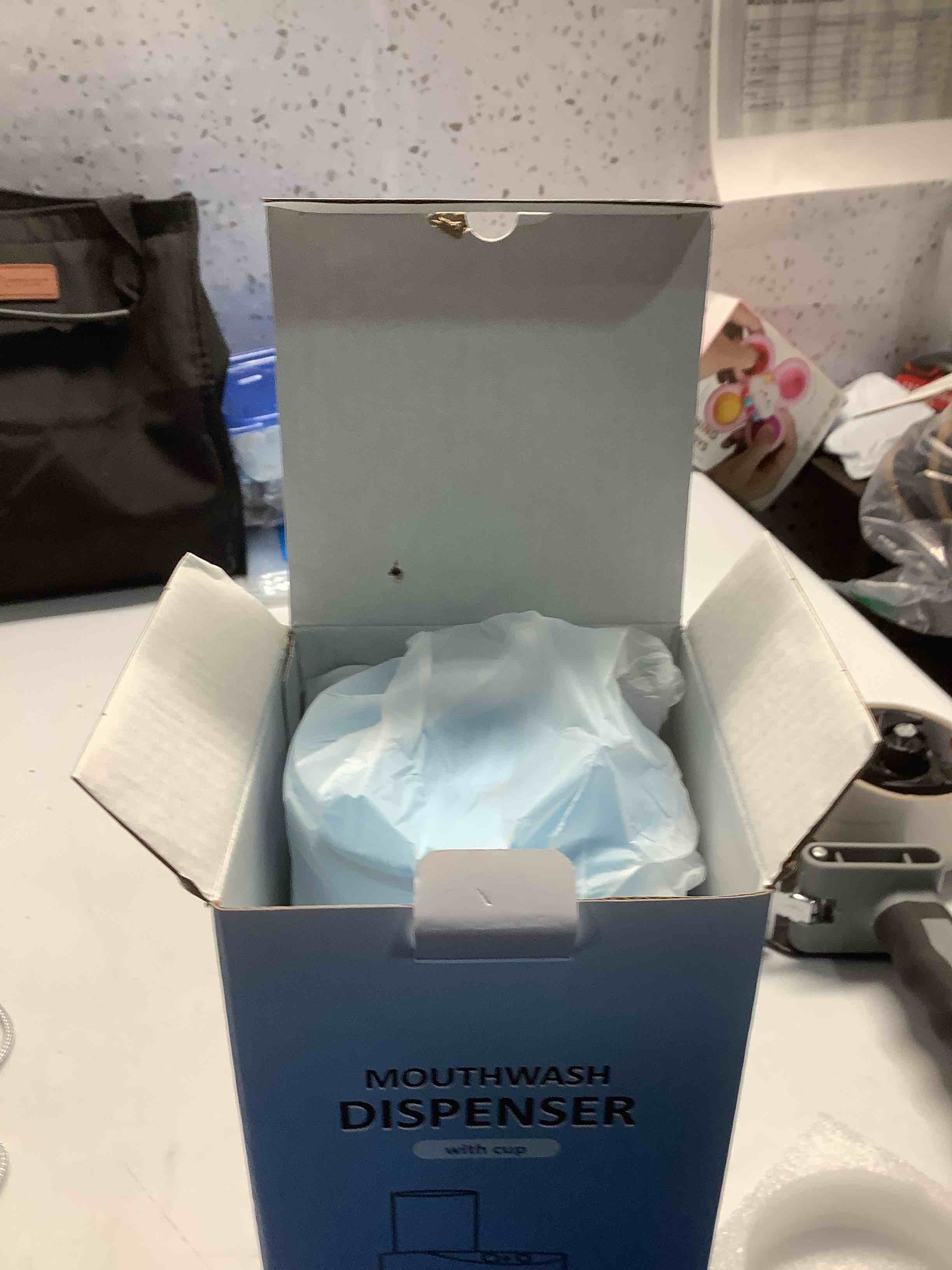 Condition photo showing Good Condition for Automatic Mouthwash Dispenser for Bathroom,Bathroom Accessories 19.4 Fl Oz Dispensers with Magnetic Cups,Wall Mounted Dispenser,Suitable for All Age Groups,Blue