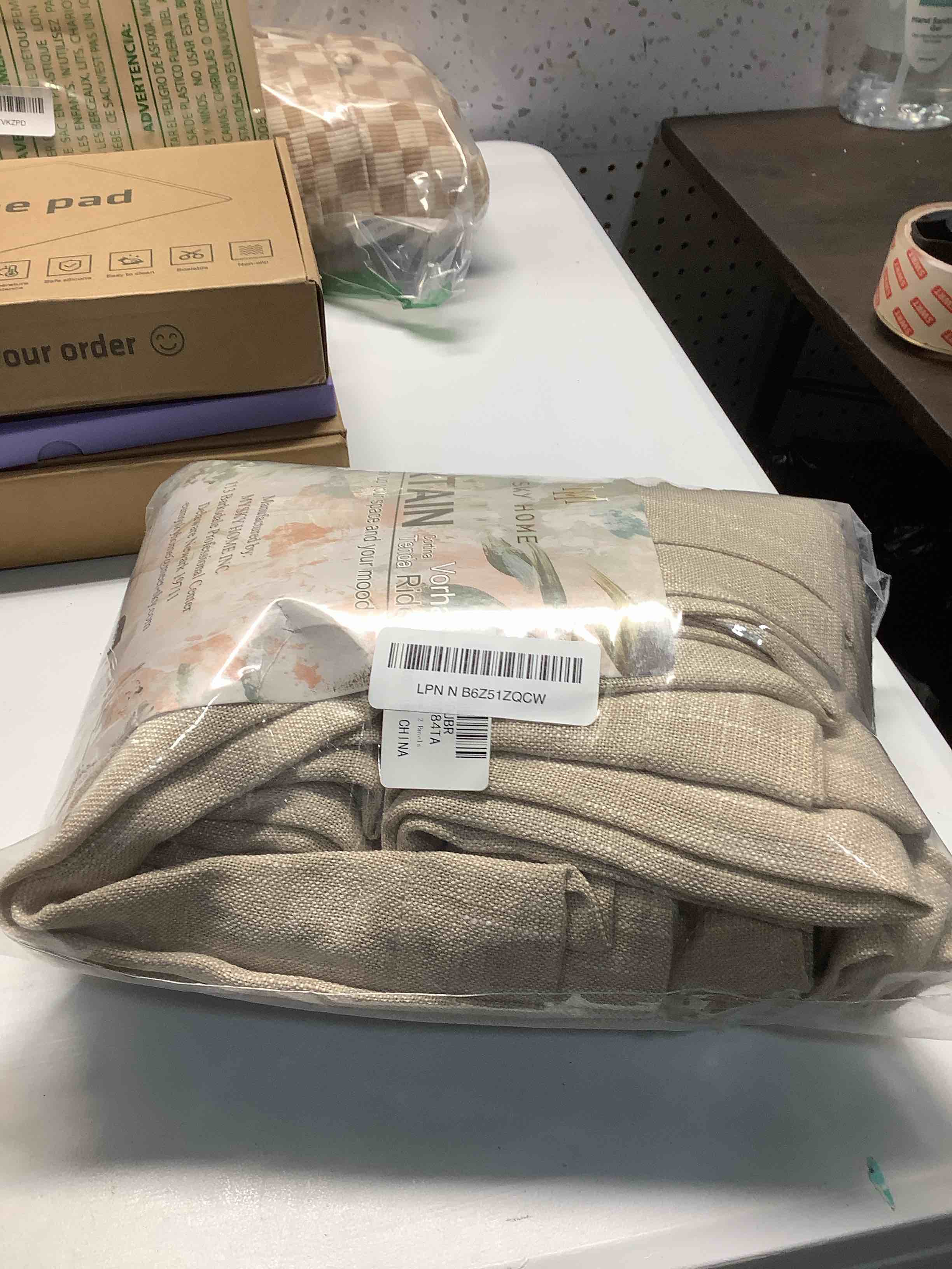 Condition photo showing Good Condition for MYSKY HOME Cotton Curtains for Living Room Farmhouse Semi Sheer Light Filtering for Windows, Linen Look Texture Soft Modern Decor Country Style, 50" x 84", Light Oatmeal, 2 Panels 50"W x 84"L (Pack of 2) Taupe