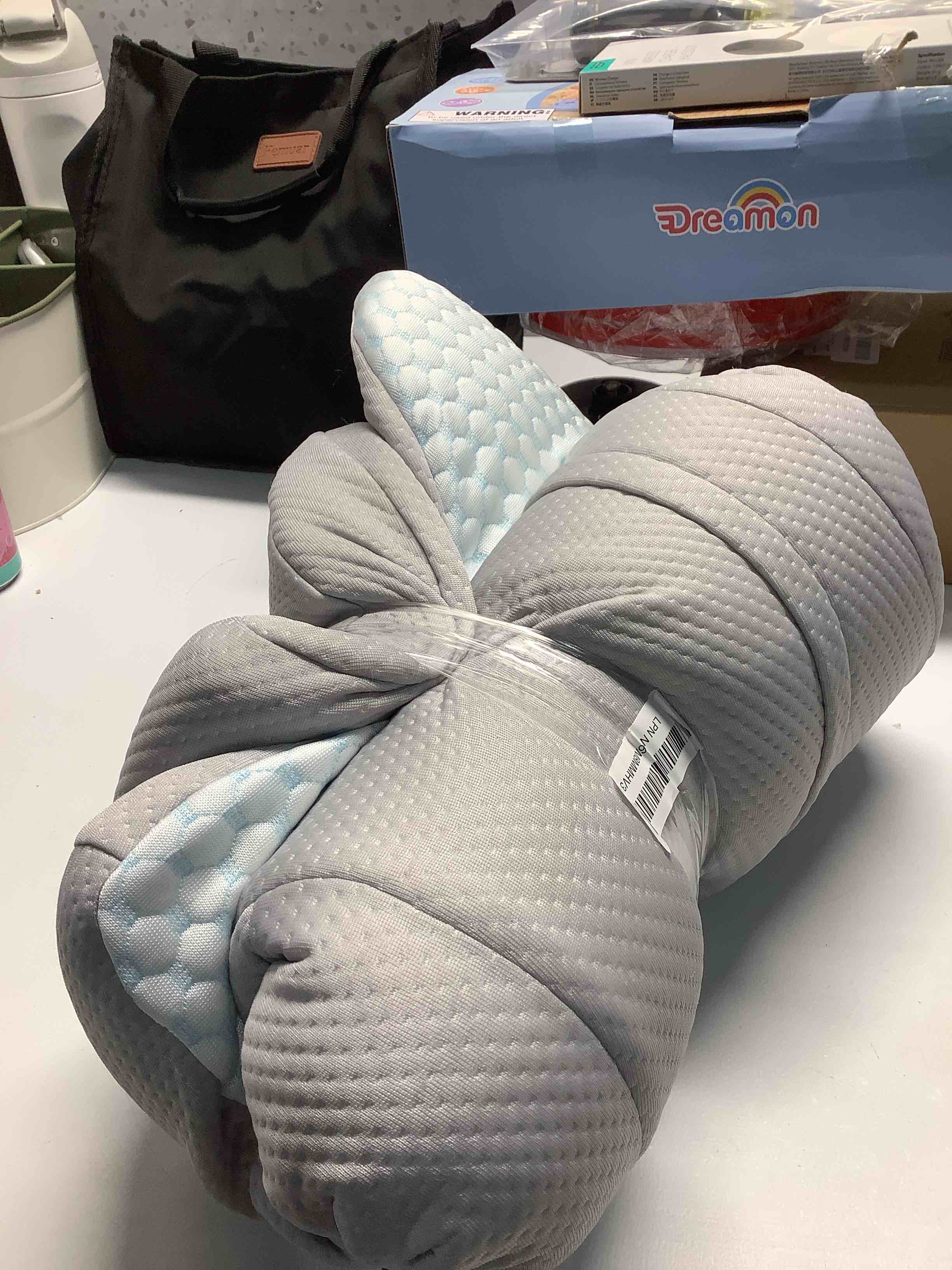 Condition photo showing Good Condition for Cervical Neck Pillow for Pain Relief, Memory Foam Contour Orthopedic Pillow, Ergonomic Cooling Neck Support Pillow for Side Back Stomach Sleepers, Bed Pillow for Sleeping Comfort Blue
