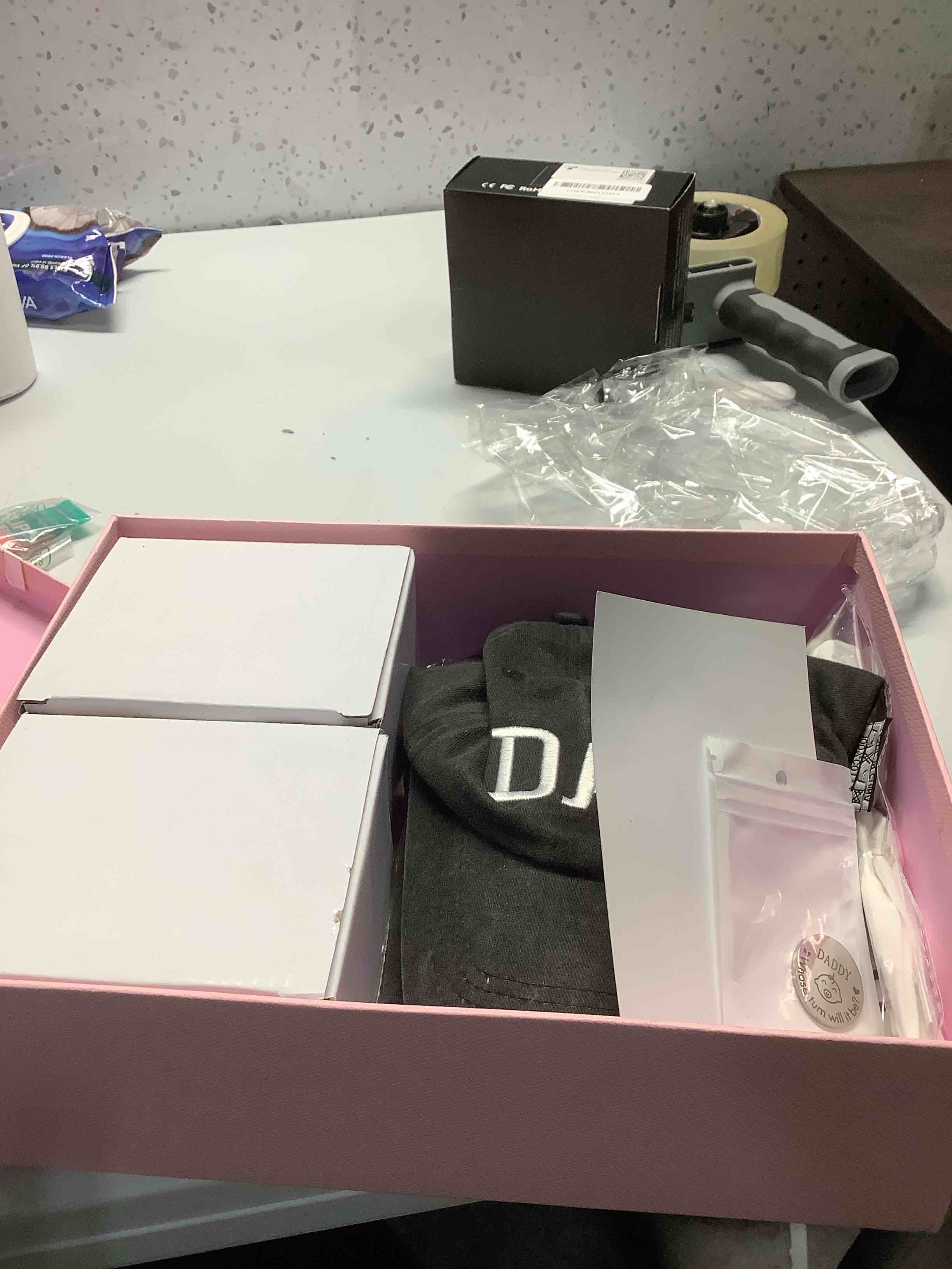 Condition photo showing Good Condition for New Parents Gifts for Couples, First Time New Mom and Dad to Be Gifts Expecting Parents, Gender Reveal & Baby Shower Gifts for Parent to be, Baby Gift Basket, Pregnancy Announcement, Girls, Boys Black Hat