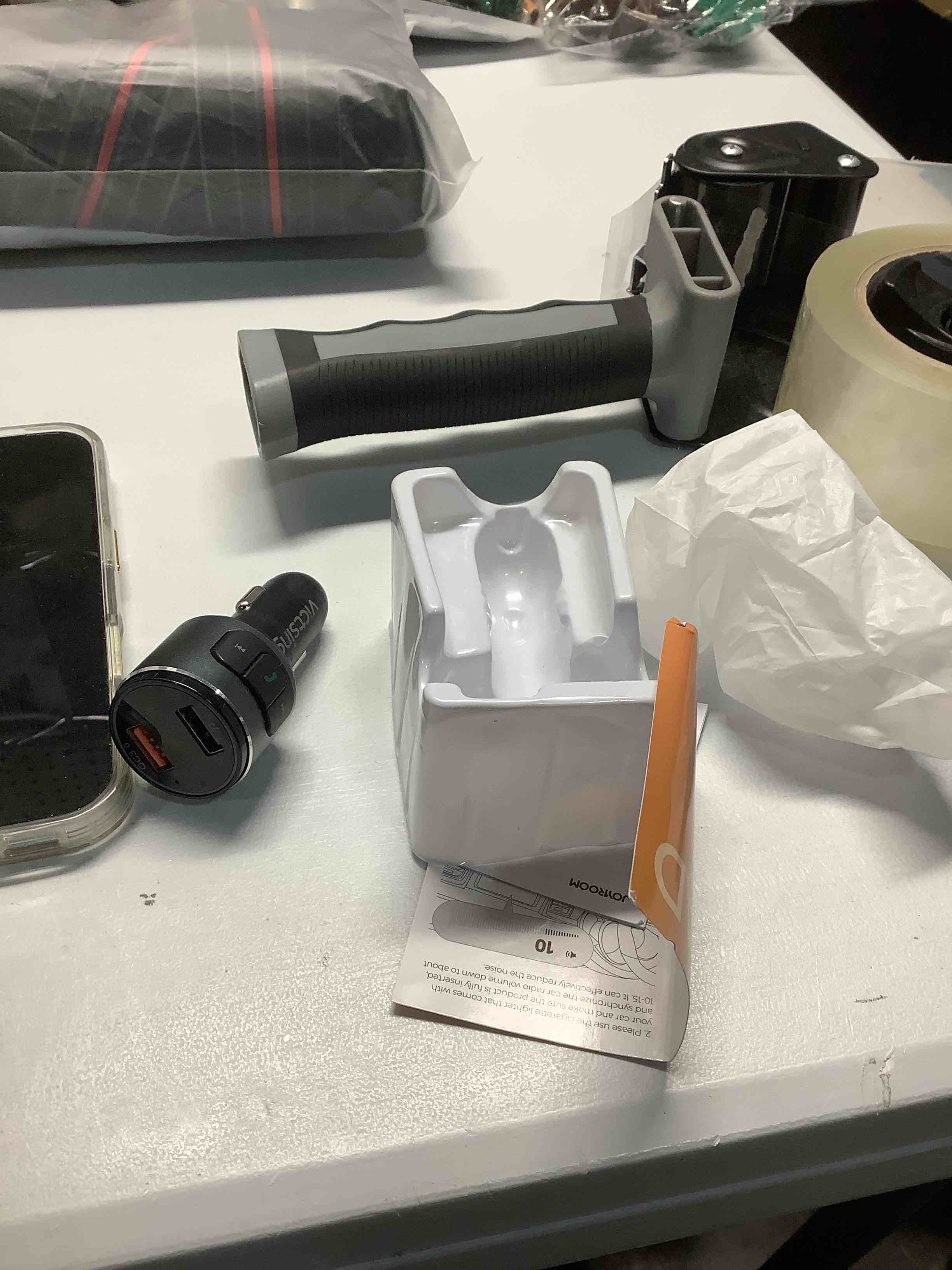 Condition photo showing Good Condition for JOYROOM Bluetooth Car Adapter FM Transmitter Bluetooth Cigarette Lighter Adapter Fast Charging Dual Mics HiFi Bass LED Display Wireless Radio Hands-Free Calling Support USB Drive Black