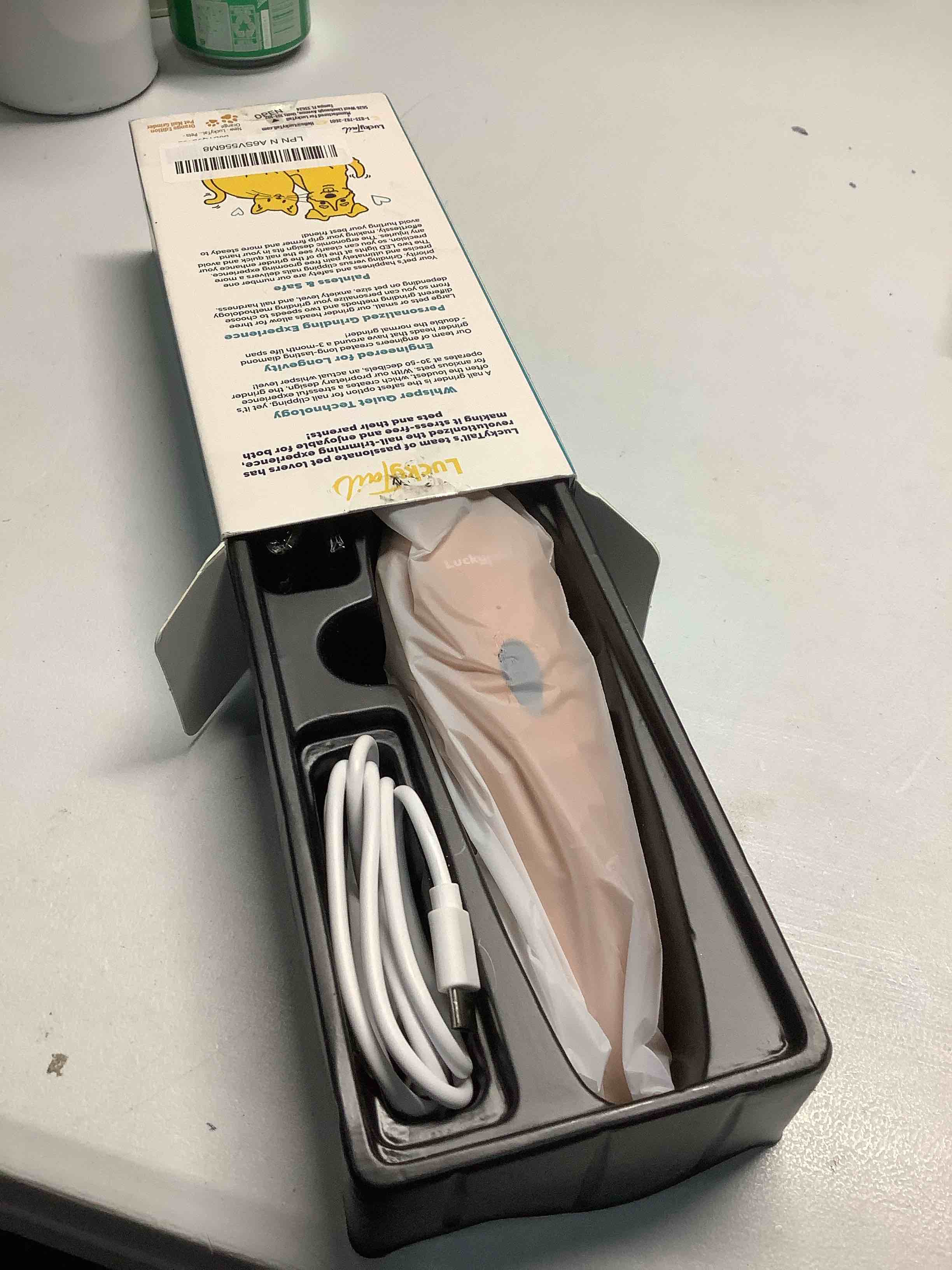 Condition photo showing Good Condition for LUCKY TAIL Pet Nail Grinder for Dogs and Cats - Super Quiet and Low Vibration Electric Dog Nail Grinder with 2 LED Lights - USB Rechargeable and Cordless - 2 Speeds - Small to Large Pets - Orange