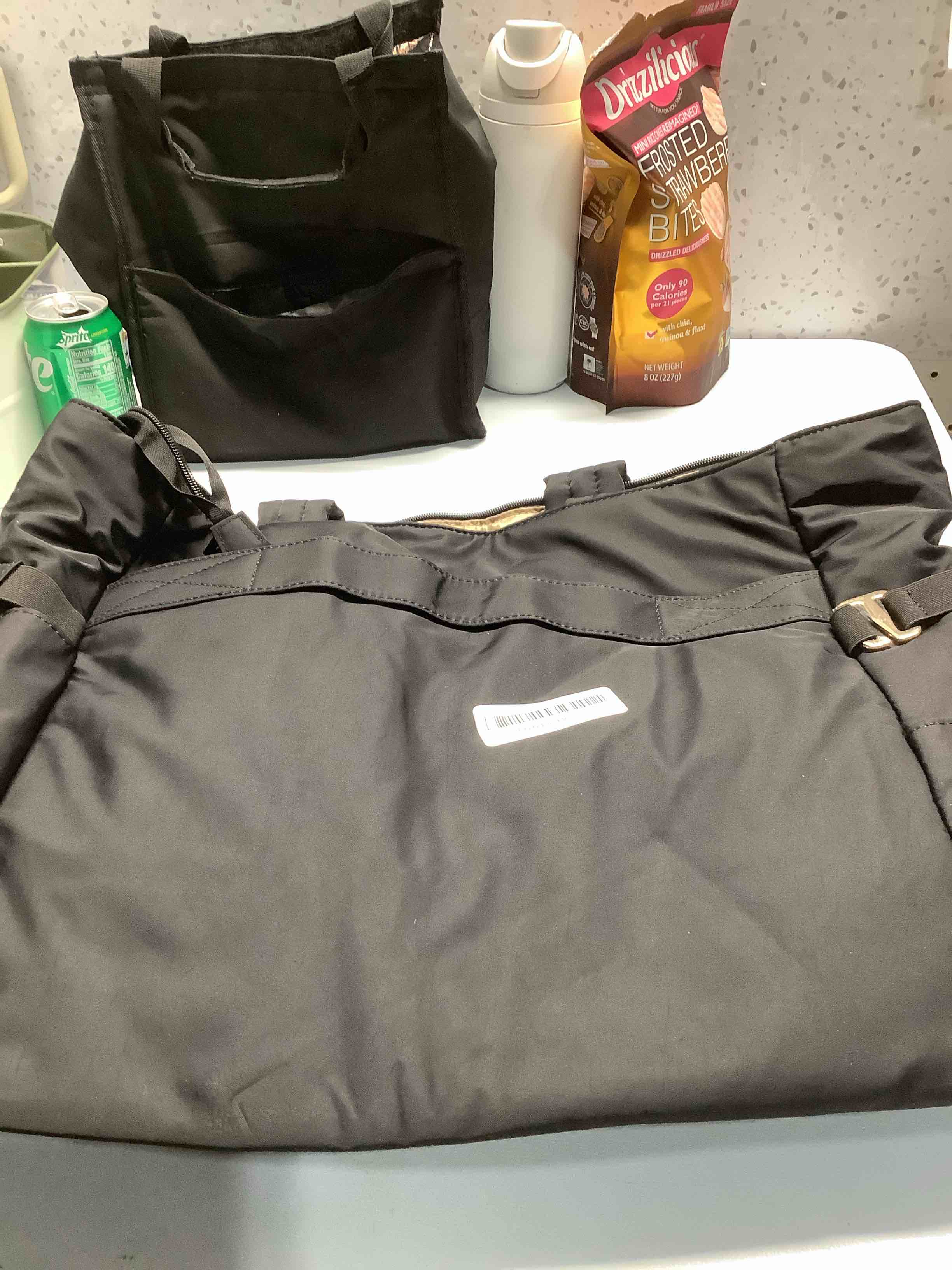 Condition photo showing Good Condition for LOVEVOOK Tote Bag for Women,Puffer Work Bag,Quilted Teacher Nurse Tote Bag with Zipper for Travel Gifts for Women 17.3 Inch Black-l