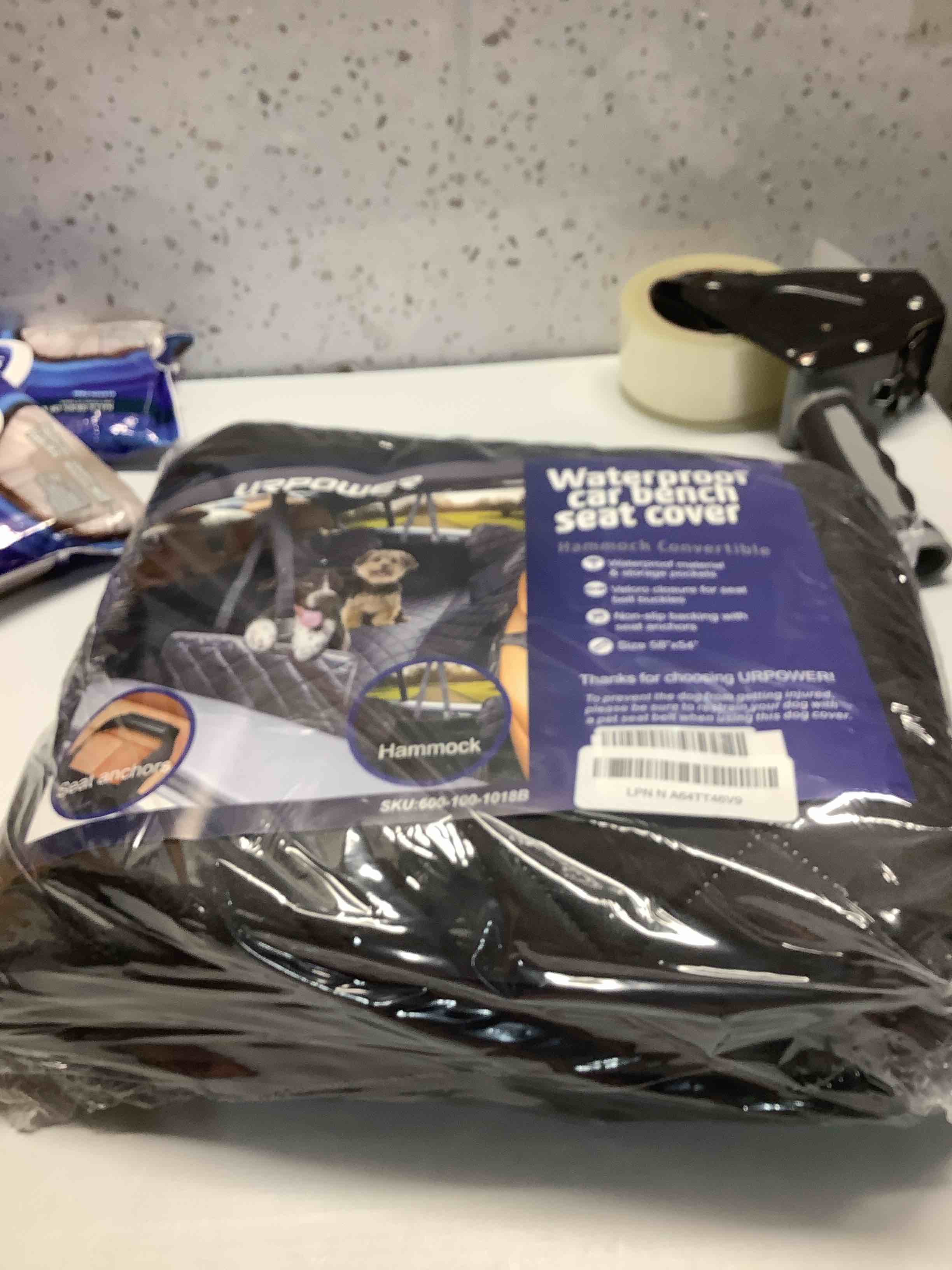 Condition photo showing Good Condition for URPOWER Dog Seat Cover, 100% Waterproof Hammock 600D Heavy Duty Scratch Proof Nonslip Durable Soft Pet Back Seat Covers for Cars Trucks and SUVs All Black Standard - 54" Length