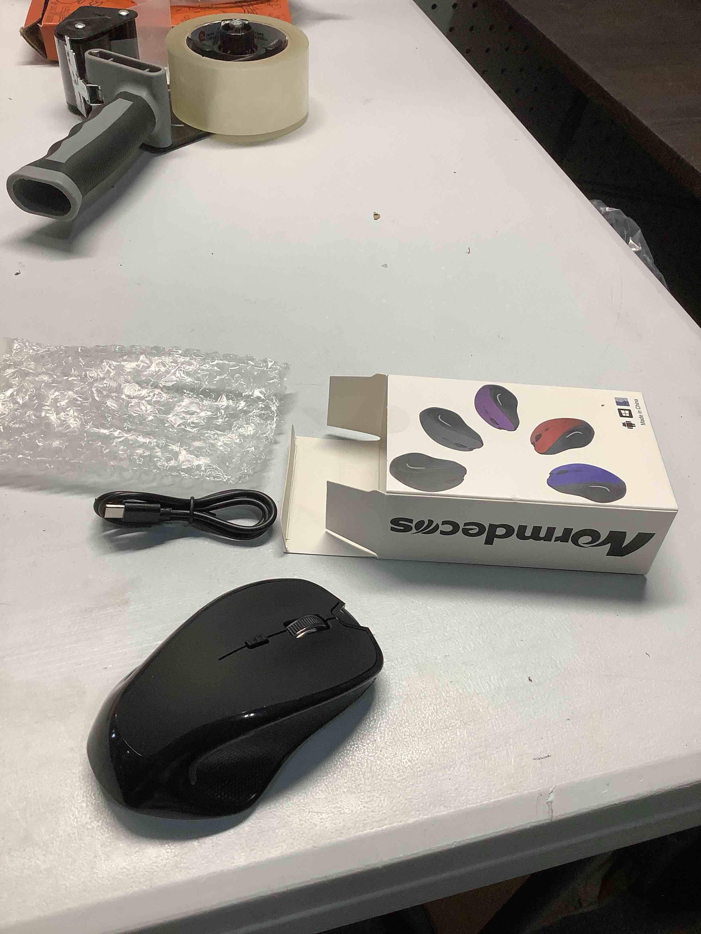 Condition photo showing Good Condition for Mouse for MacBook Wireless Bluetooth Mouse Laptop MacBook Air Mac Pro Rechargeable Silent PC iPad Optical Mouse with Jiggler Dual Mode Switch Bluetooth 5.2/3.0 and 2.4GHz USB Type-C Receiver Black 1.Bluetooth Wireless Mouse (Black)