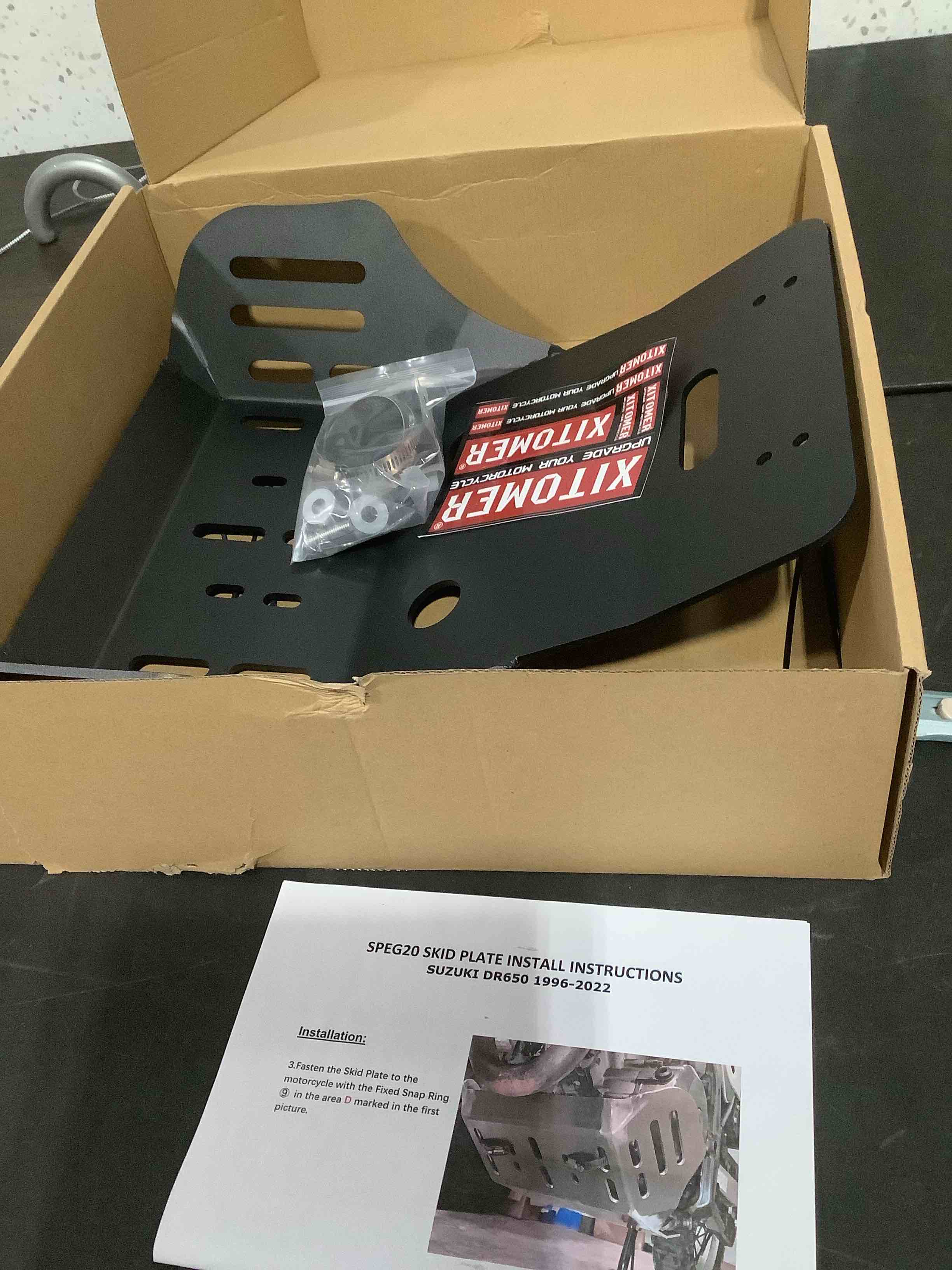 Condition photo showing Good Condition for xitomer 4mm motorcycle skid bash plate fit for dr650 2026 2025 2024 2022 2023 2021 2020 2019-1996 motorcycle skid plate