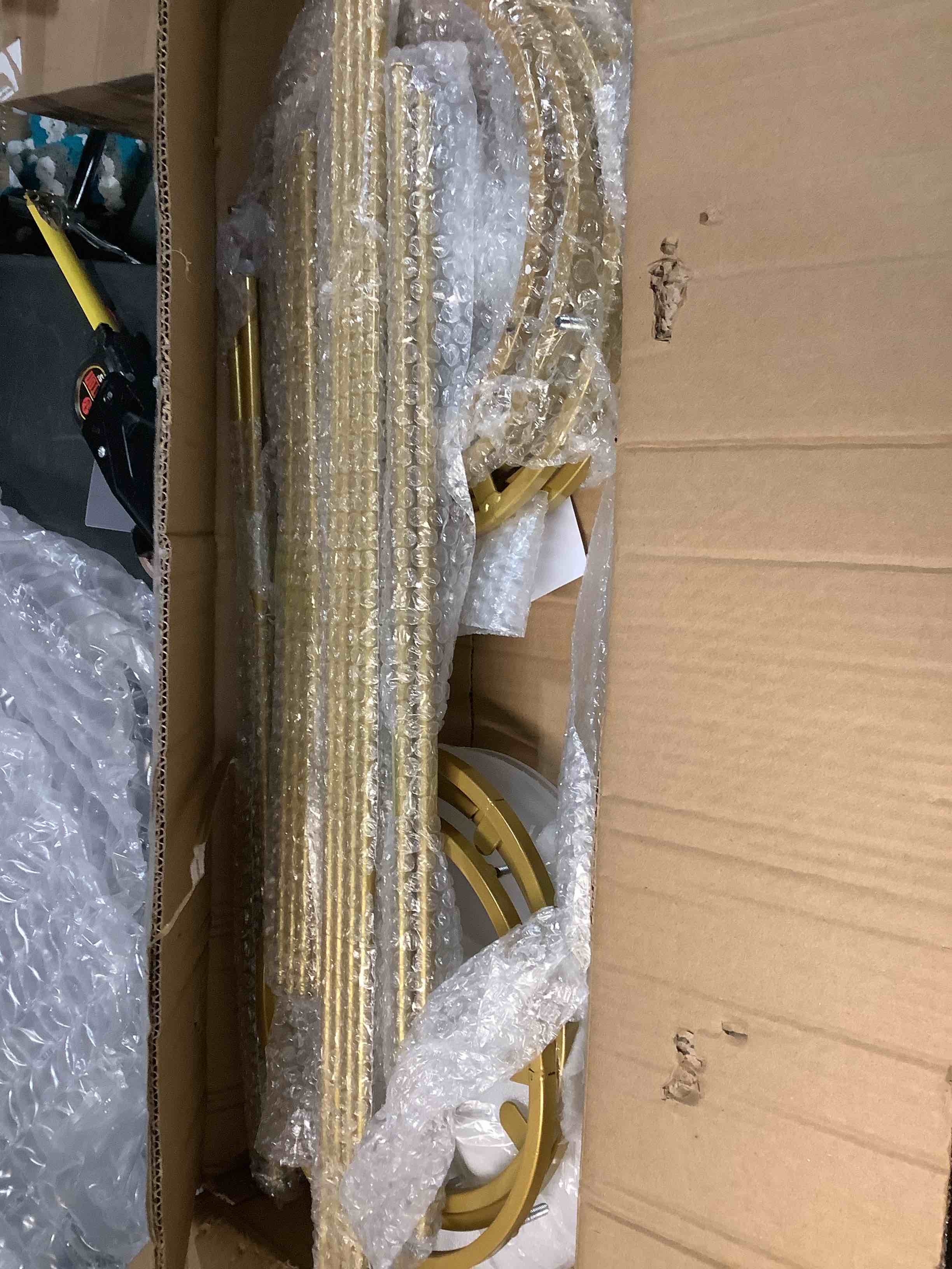 Condition photo showing Good Condition for hicarer 5 pcs cylinder pedestal stands for party gold metal tall cylinder stands cake tables round vases display columns for weddings party birthday backdrop decorations, acrylic top plate