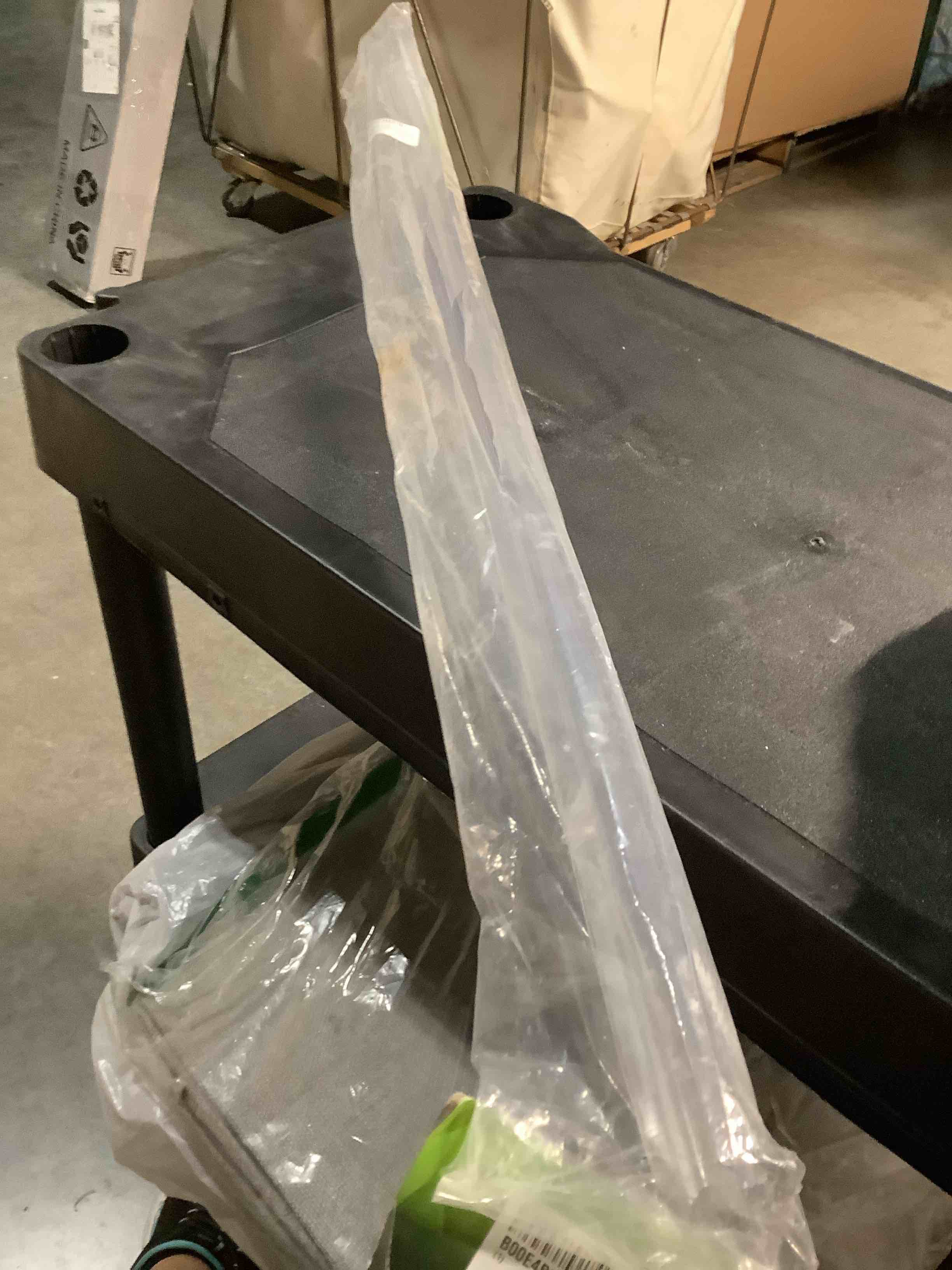 Condition photo showing Good Condition for prime-line m 6258 frameless shower door bottom seal for 3/8 in. thick glass doors β stop shower leaks and create a water barrier, 36 in., clear vinyl (single pack) clear 3/8 in. single flap