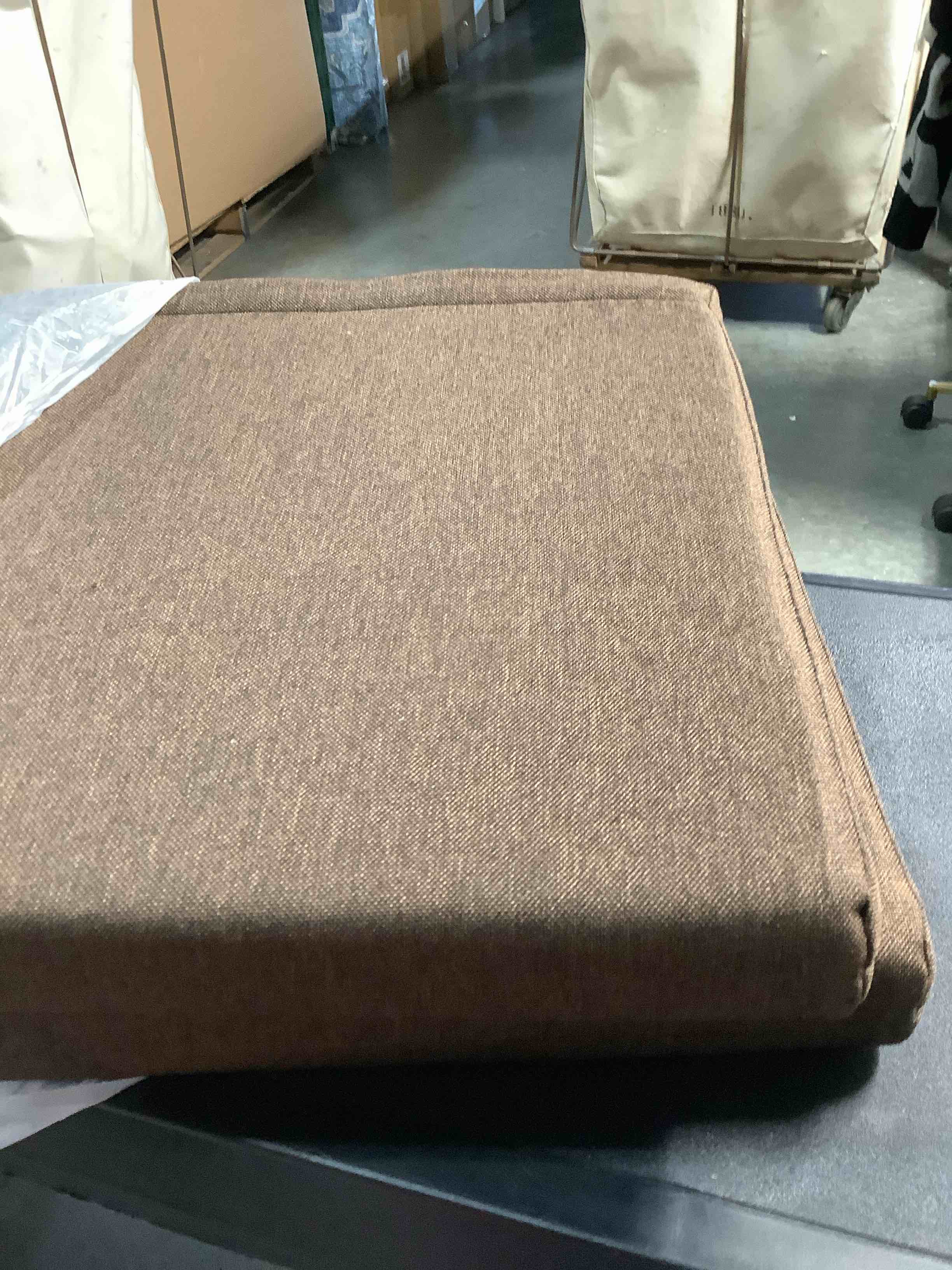 Condition photo showing Good Condition for chair cushions for dining chairs, indoor square seat cushion for folding chairs with ties and removable washable cover, chair pads 15.5" x 15.5" x 2", kitchen chair cushions set of 2, brown