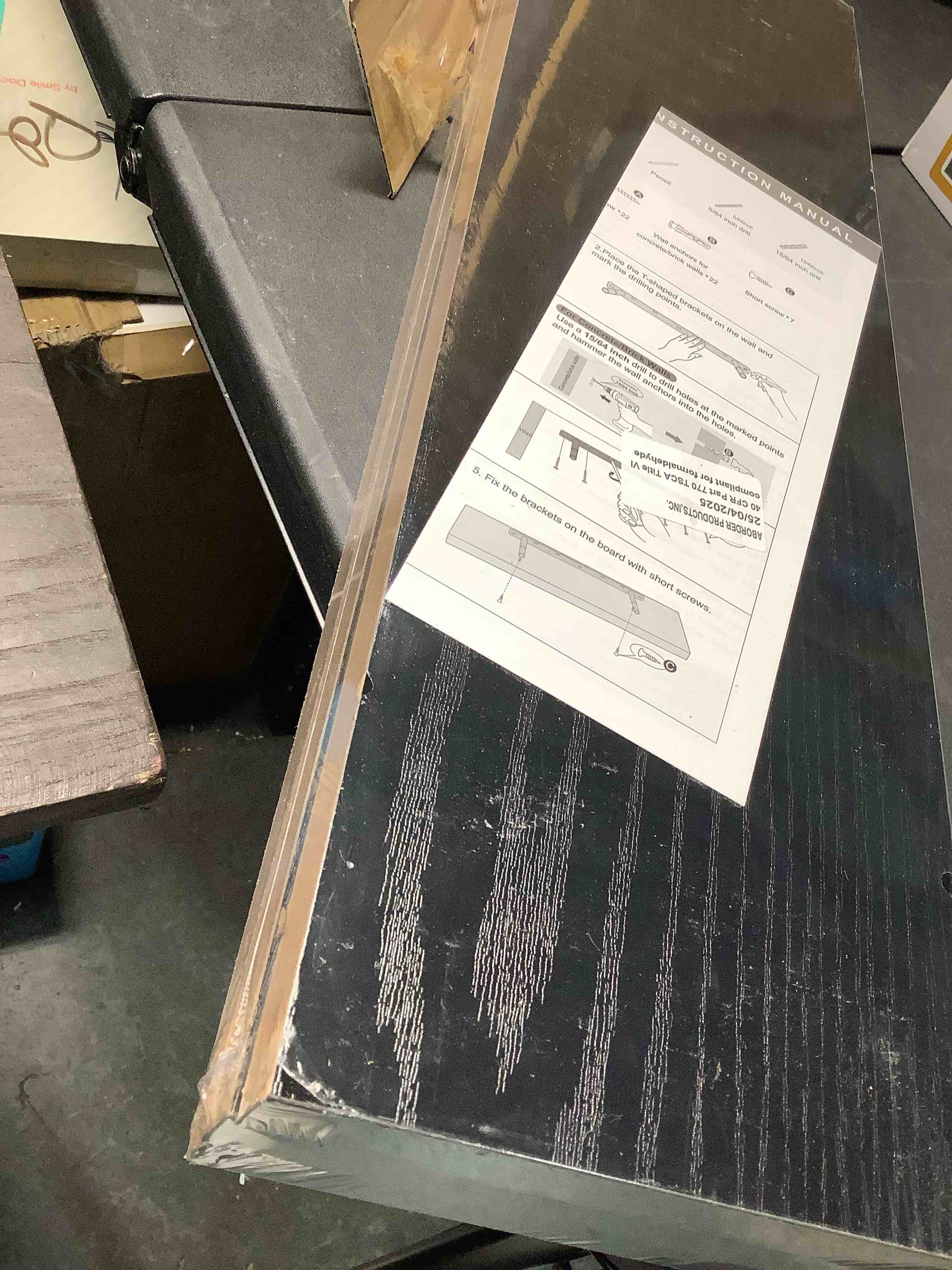 Condition photo showing Good Condition for amada homefurnishing floating shelves for wall, wall shelves for living room, bedroom, bathroom, kitchen & home office organization, bathroom shelves with hidden brackets, 22 lbs max load, amfs44b