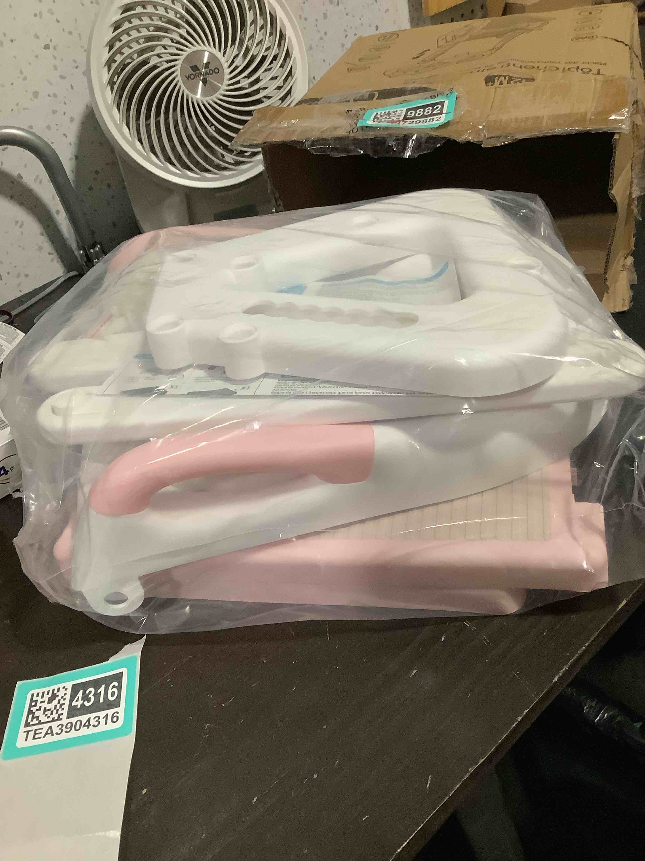 Condition photo showing Good Condition for orzbow potty training seat, 2-in-1 toddler potty training toilet with step stool, stability toilet seat for boys girls with splash guard and anti-slip pad, adjustable ladder & potty seat height, pink pink & white