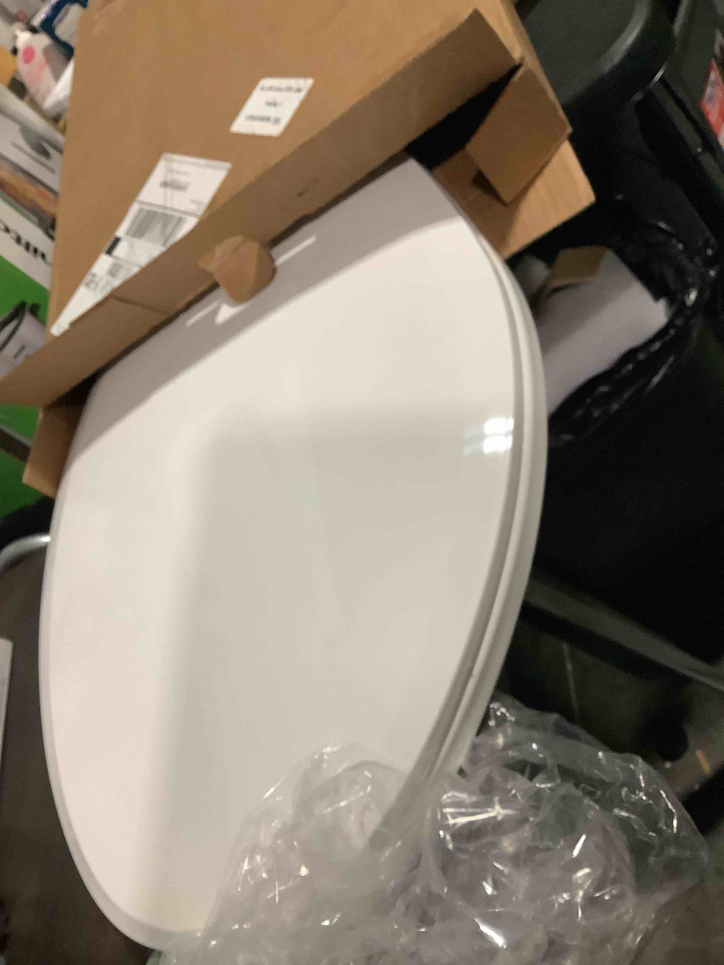 Condition photo showing Good Condition for centoco 3800sc-001 elongated plastic toilet seat with safety close, light weight residential, white white elongated slow close / made in the usa