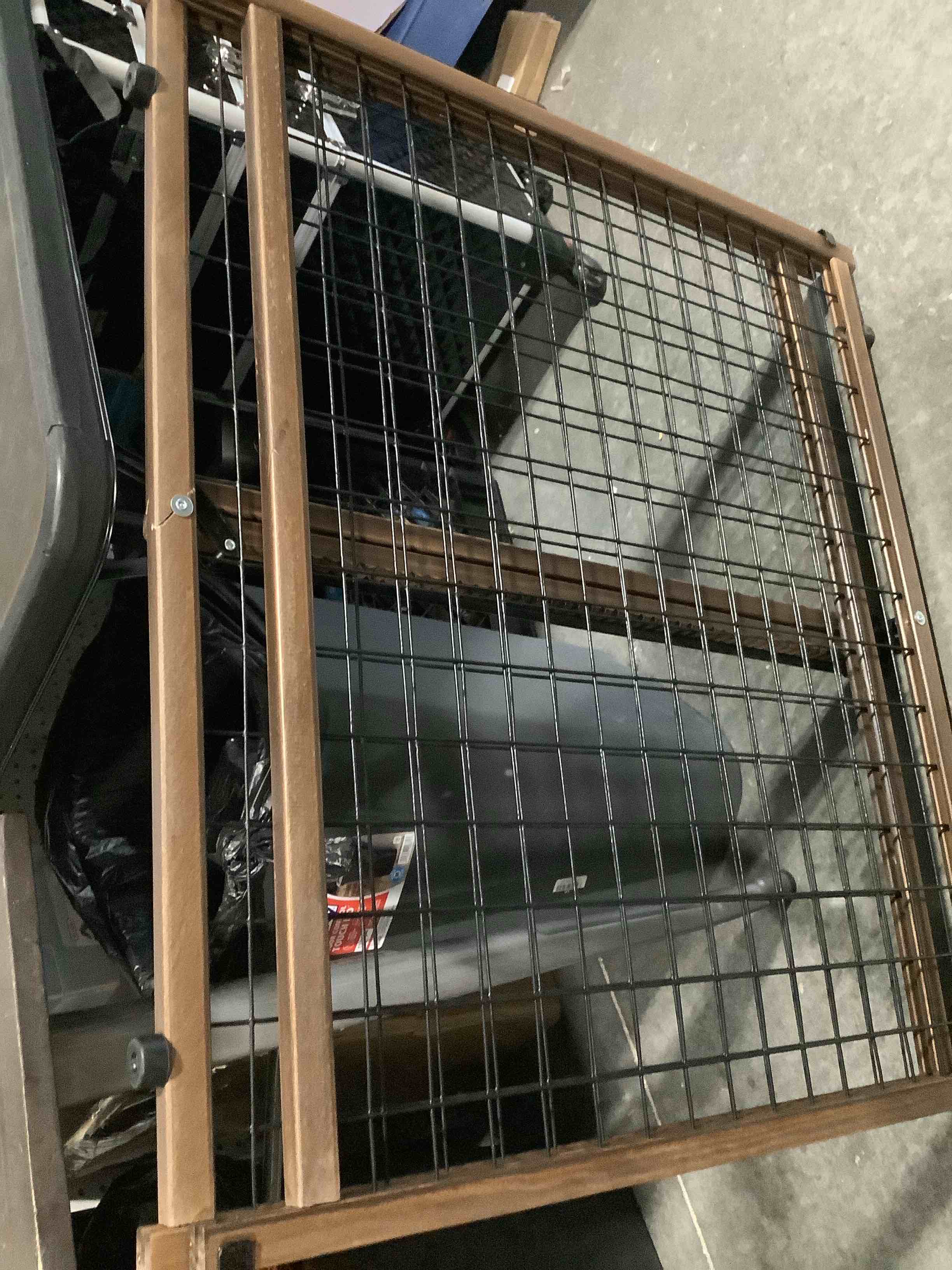 Condition photo showing As Is for evenflo position & lock tall and wide value adjustable baby gate (farmhouse collection)