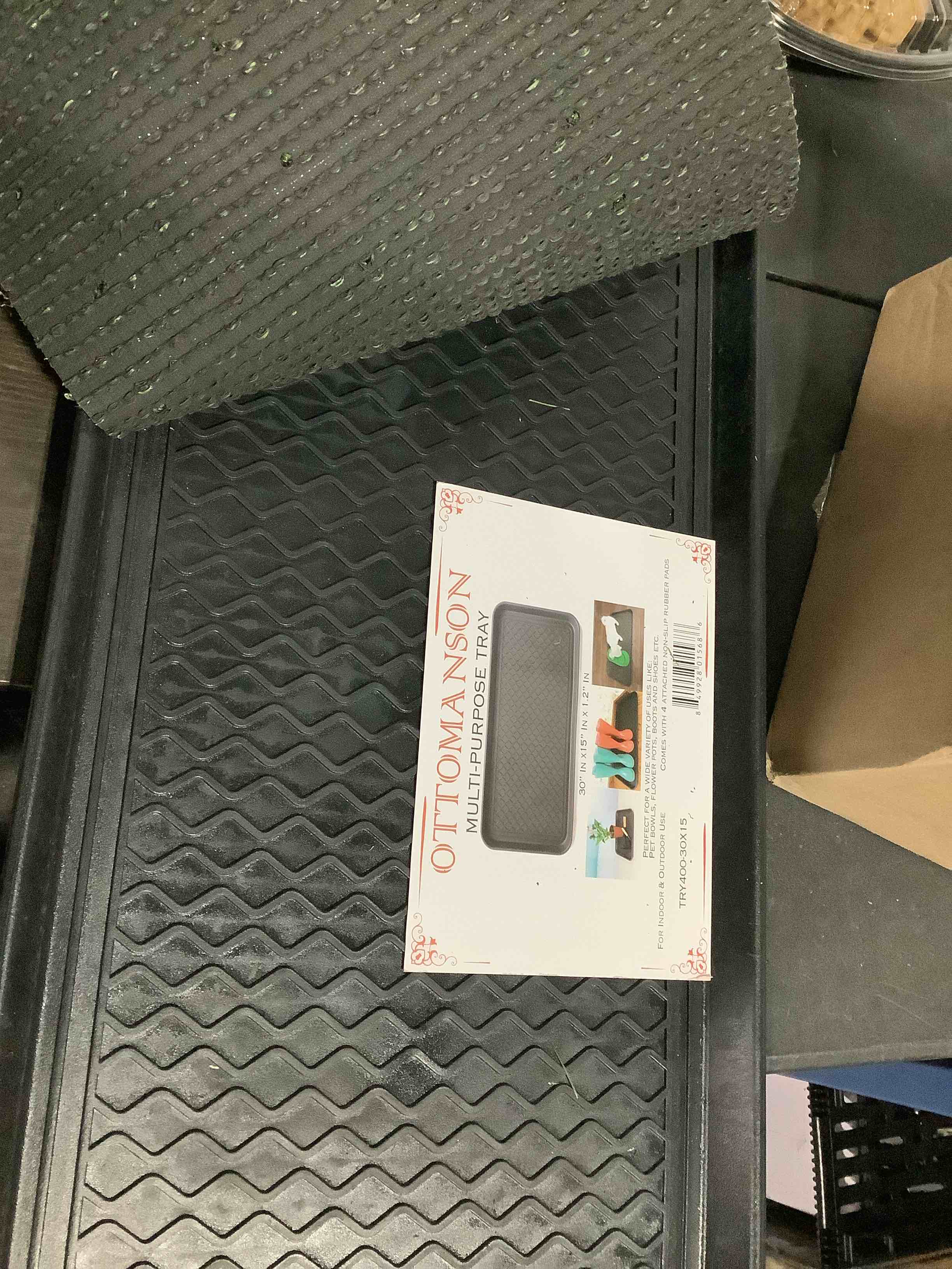 Condition photo showing Good Condition for ottomanson multipurpose all season boot tray mat, reusable pee pad for dogs, 15" x 30" black 1'3" x 2'6" (tray)