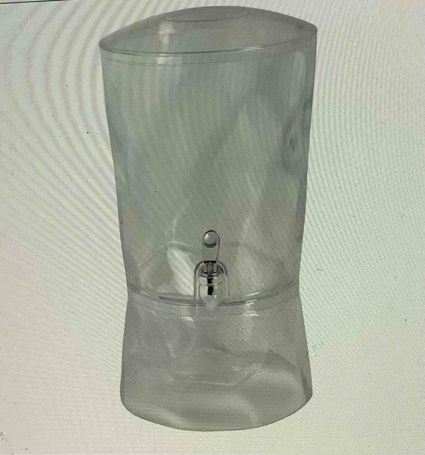 Condition photo showing As Is for sculpted acrylic beverage dispenser 3 gallon