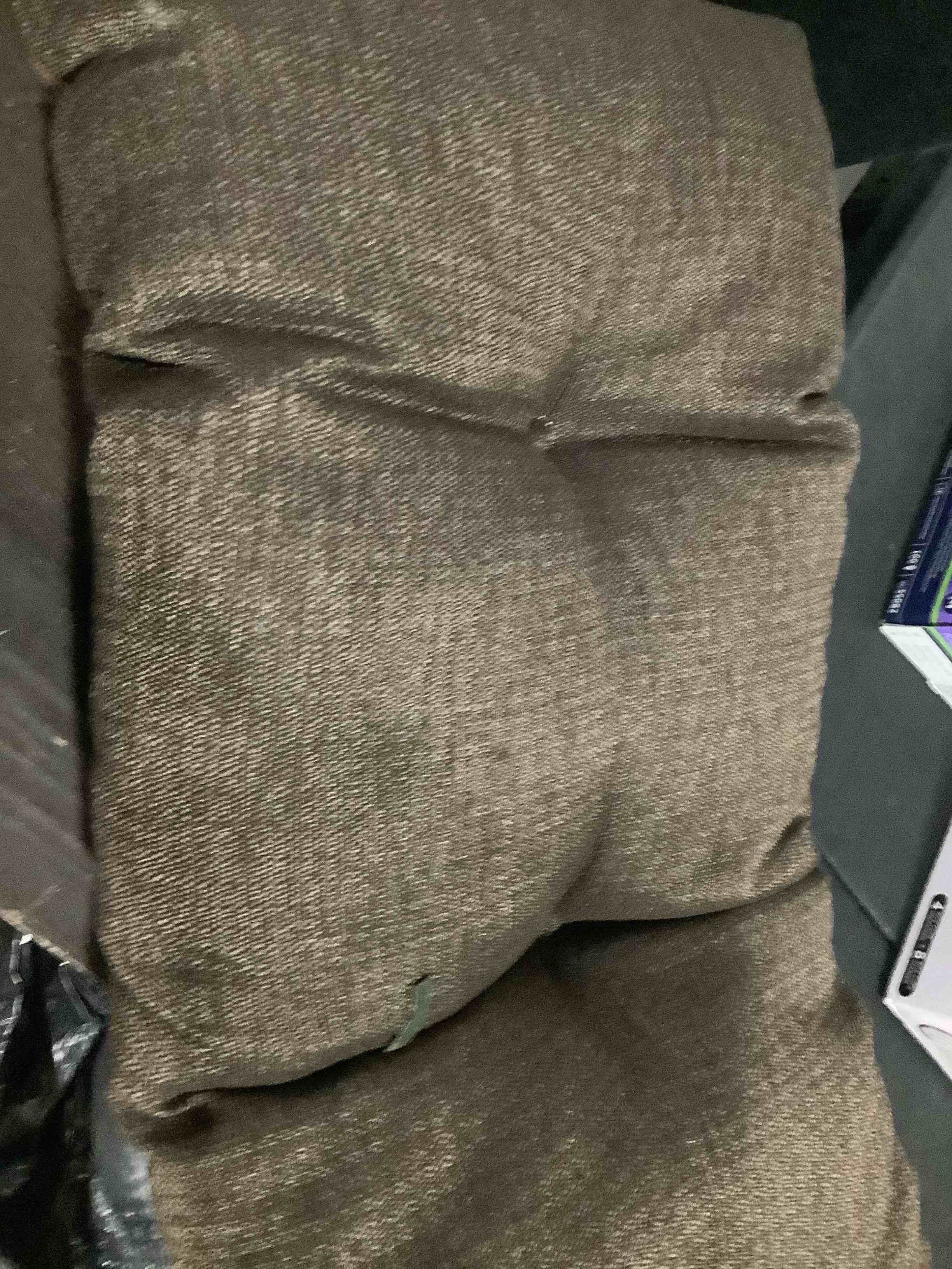 Condition photo showing Good Condition for downluxe indoor bench cushion for indoor furniture, non-slip tufted overstuffed textured foam bench seat cushion, 36" x 14" x 4", brown, 1 pack brown 36x14 inch (pack of 1)