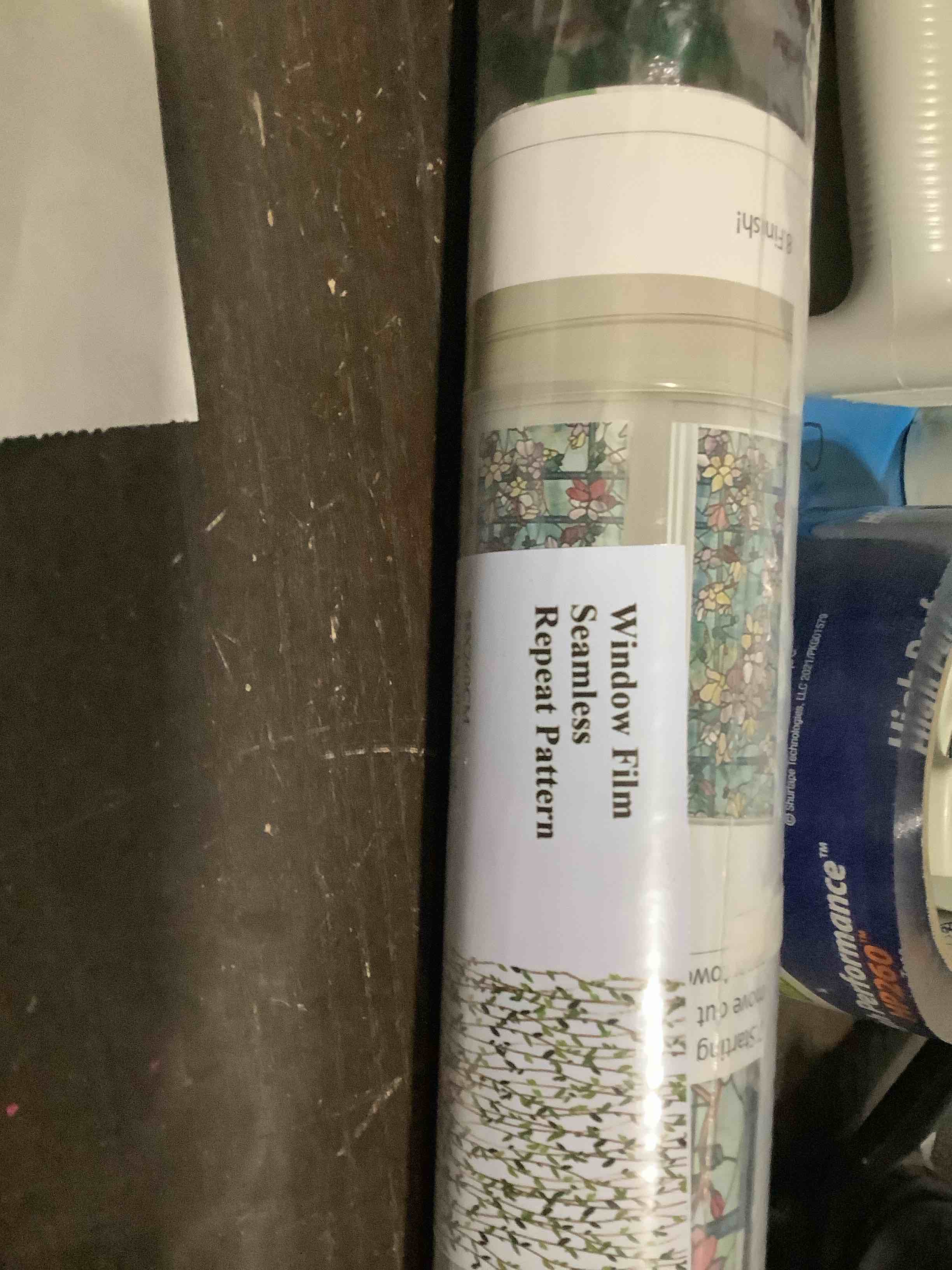 Condition photo showing Good Condition for textured glass bathroom window privacy film waterproof floral static clings, spring leaves 22.83"x102.36" spring leaves 22.83"x102.36"/58x260cm