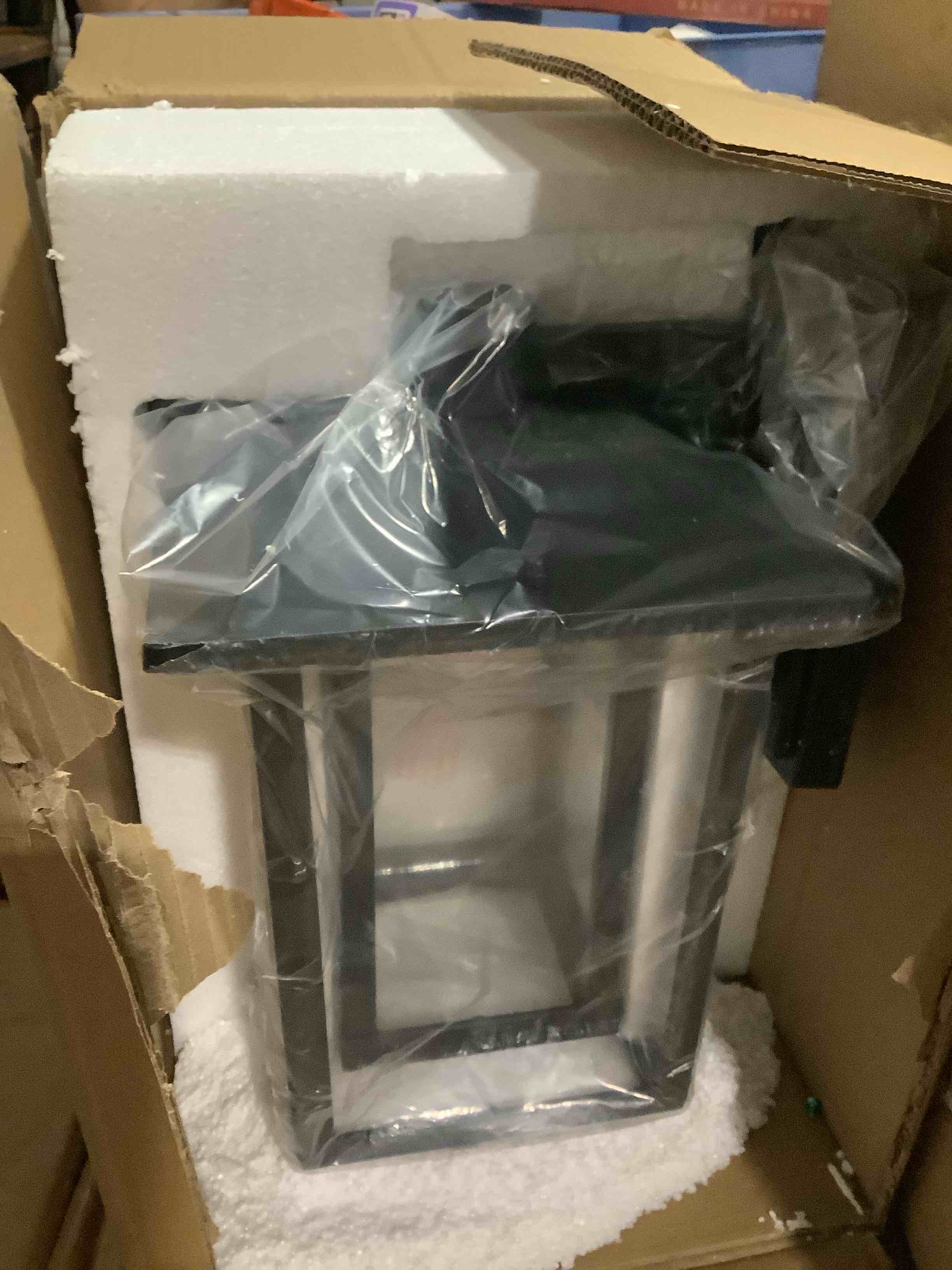 Condition photo showing Good Condition for beionxii outdoor wall mount light, dusk to dawn exterior light fixture outside lights for house porch patio, black cast aluminum w/clear glass (13.5" x 9") - a197w-1pk wall mount x 1