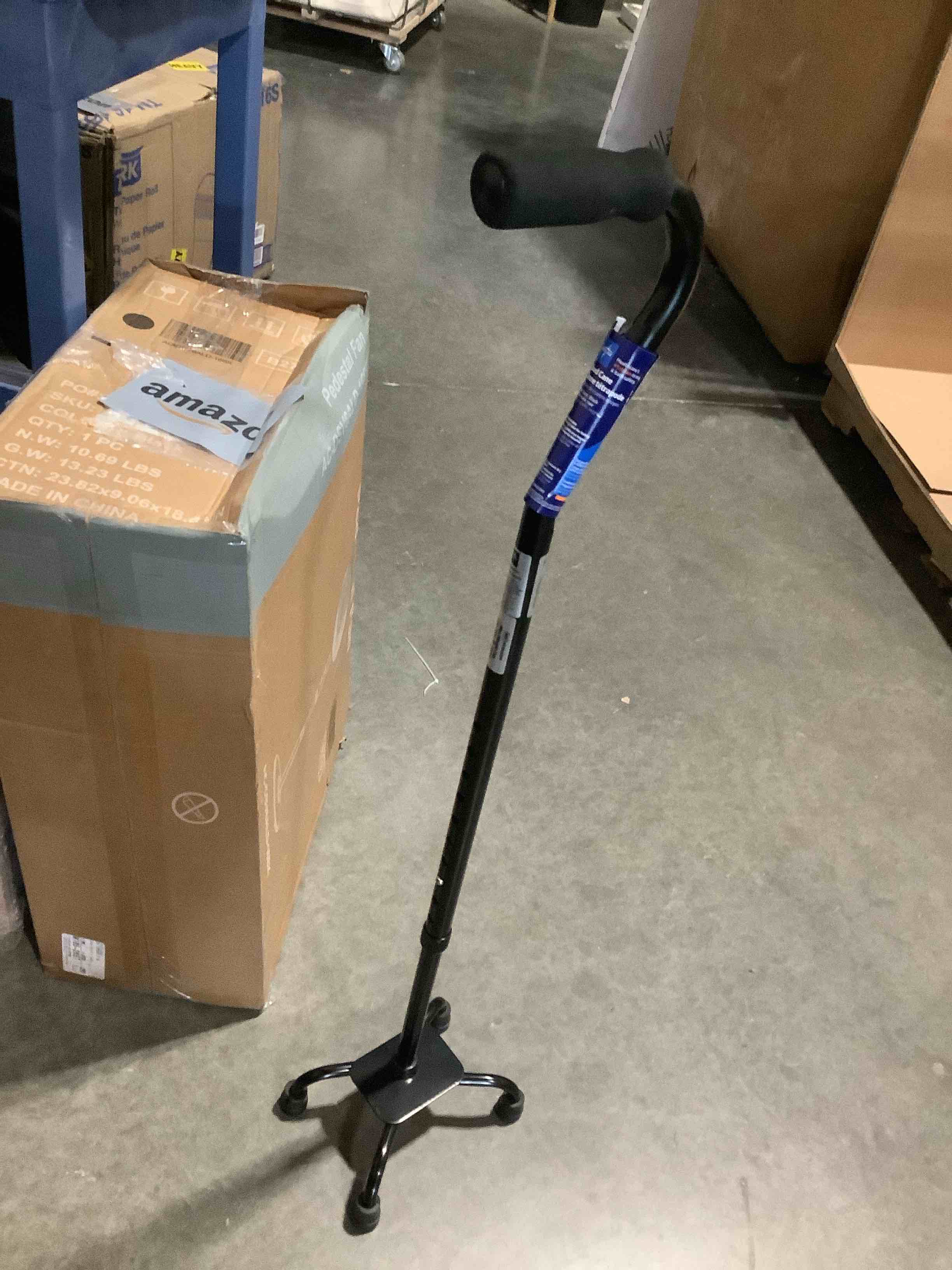 Condition photo showing Good Condition for medline aluminum quad cane with small base for balance, knee injuries, leg surgery recovery & mobility, portable, lightweight walking aid for seniors & adults