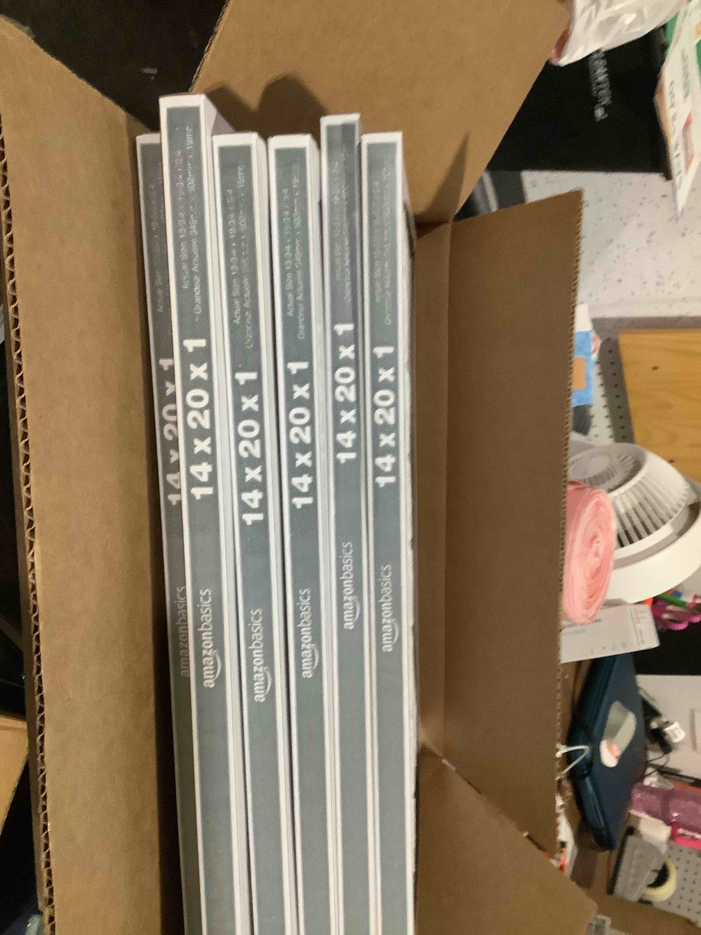 Condition photo showing New/Like New for amazon basics 14x20x1 air filter, merv 8 ac furnace filters, allergy control, electrostatic, removes dust pollen and lint, 6-pack (actual size: 13.75" x 19.75" x 0.75") 14x20x1 merv 8