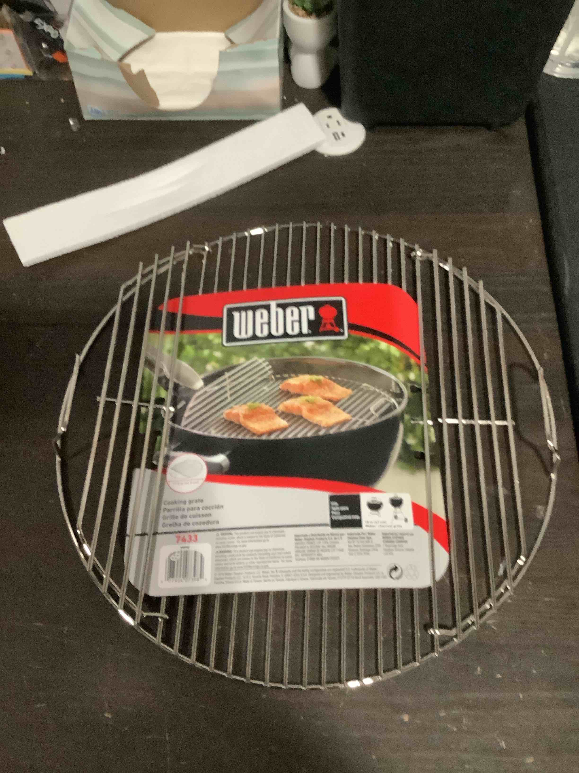 Condition photo showing Good Condition for weber hinged cooking grate – heavy?duty plated steel with flip?up sides for adding charcoal, fits 18" weber kettle grills